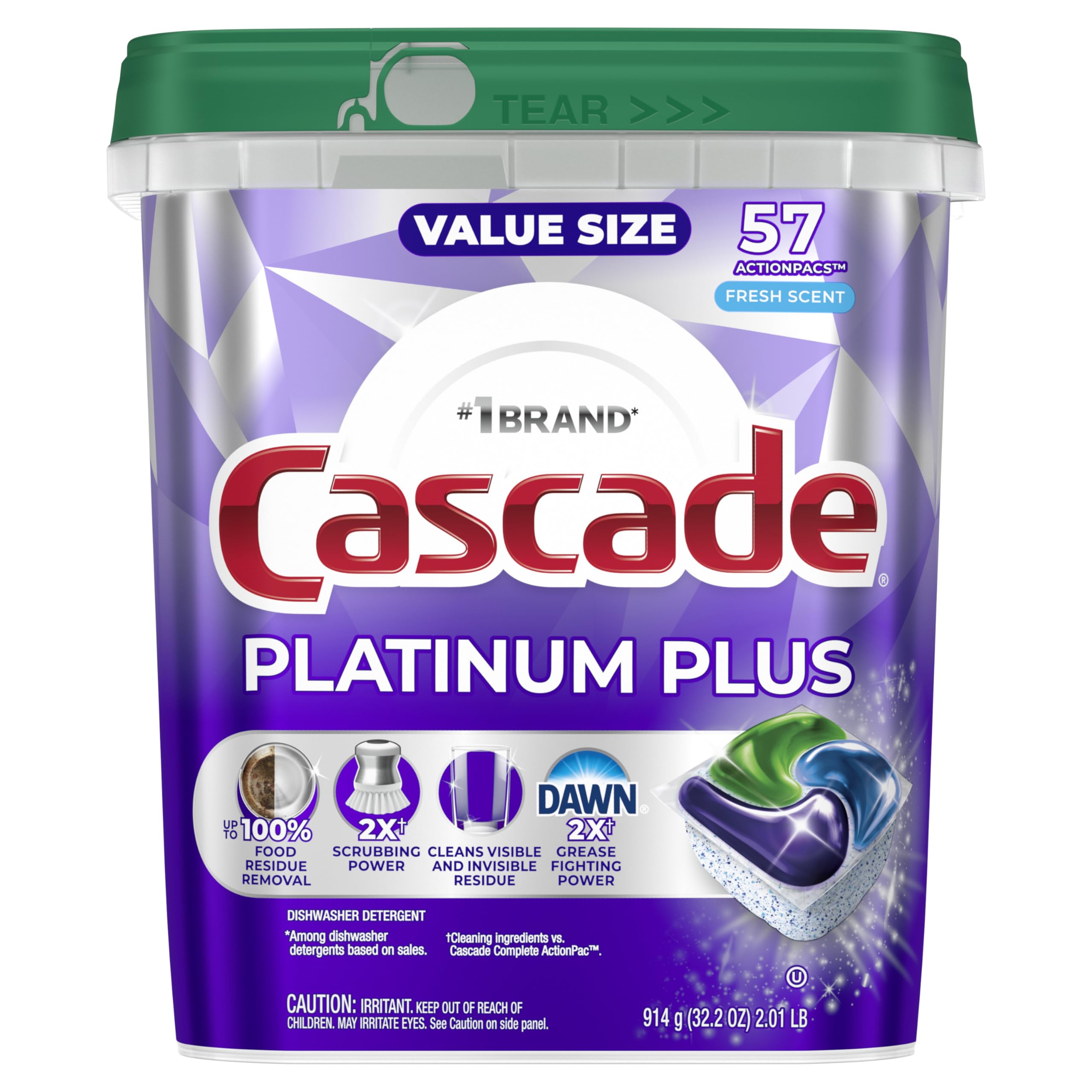 Cascade Platinum Plus Dishwasher Pods Fresh Detergent

