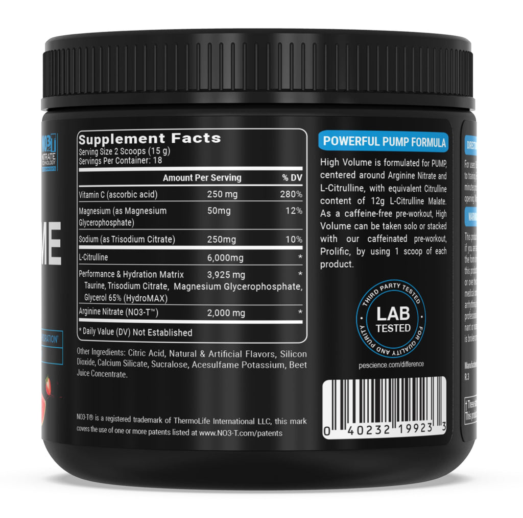 PEScience High Volume Stim-Free Pre-Workout Powder

