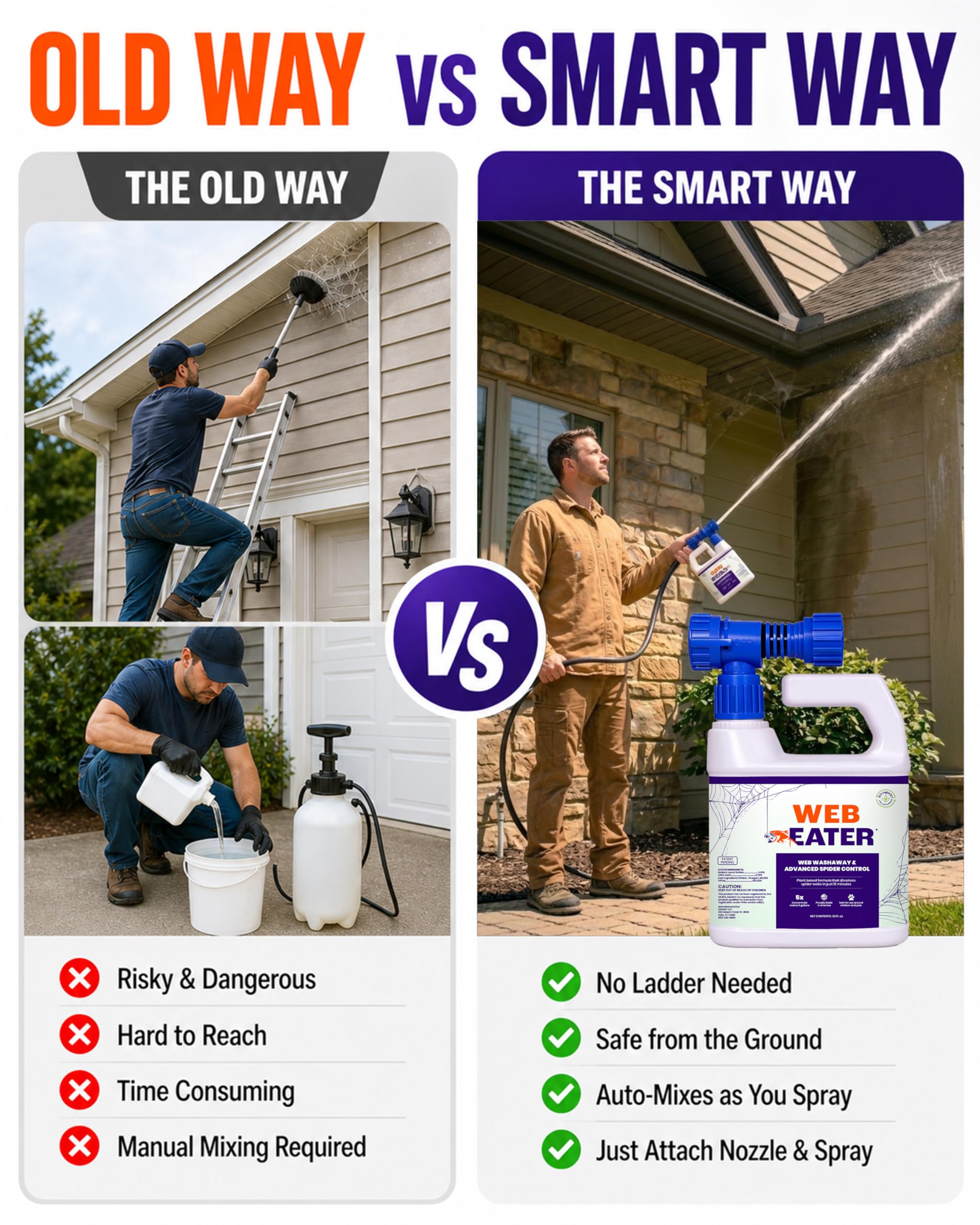 Advanced Outdoor Spider Web Dissolver and Repellent Pet Safe

