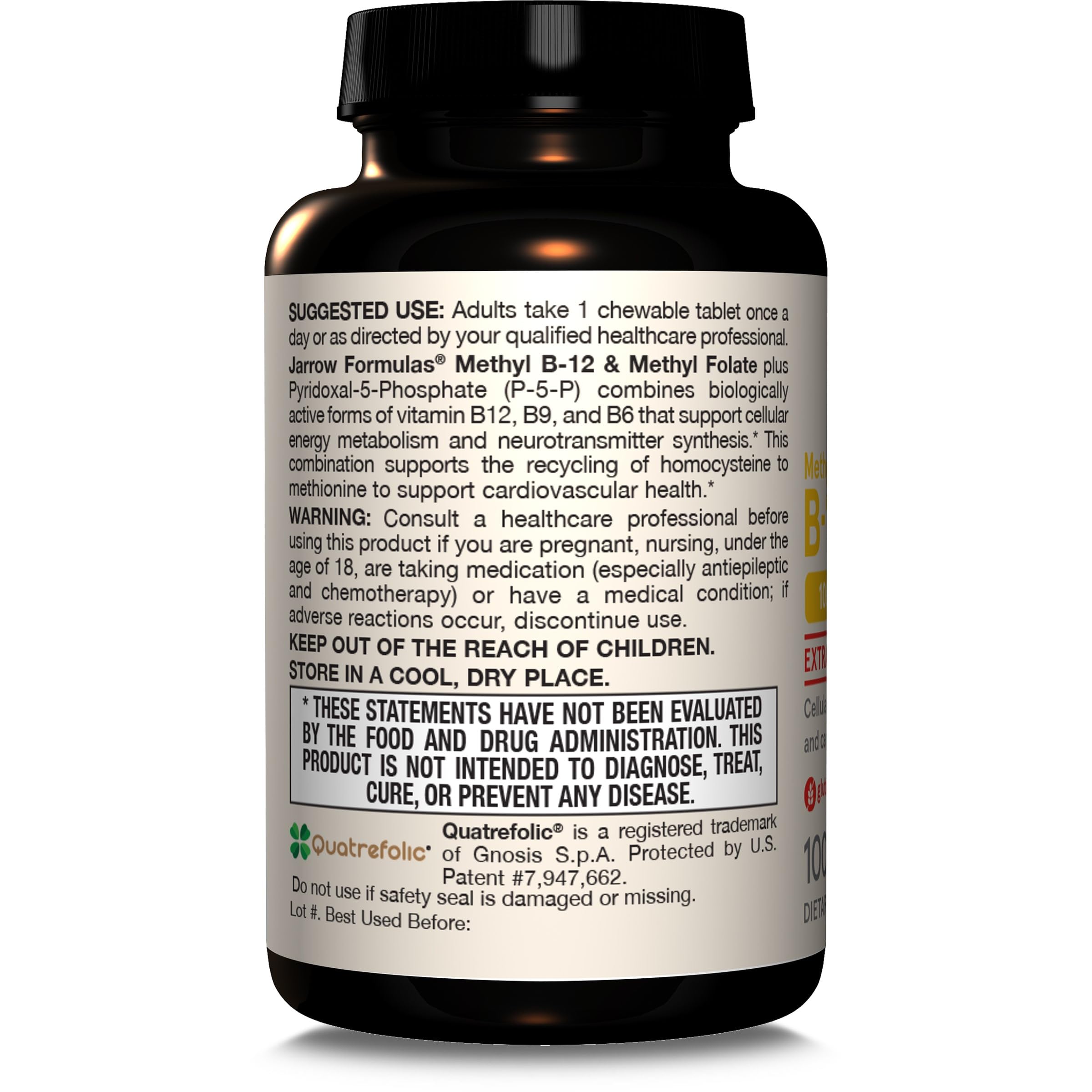 Jarrow Formulas Methyl B-12 & Folate Vitamin B9 & B12

