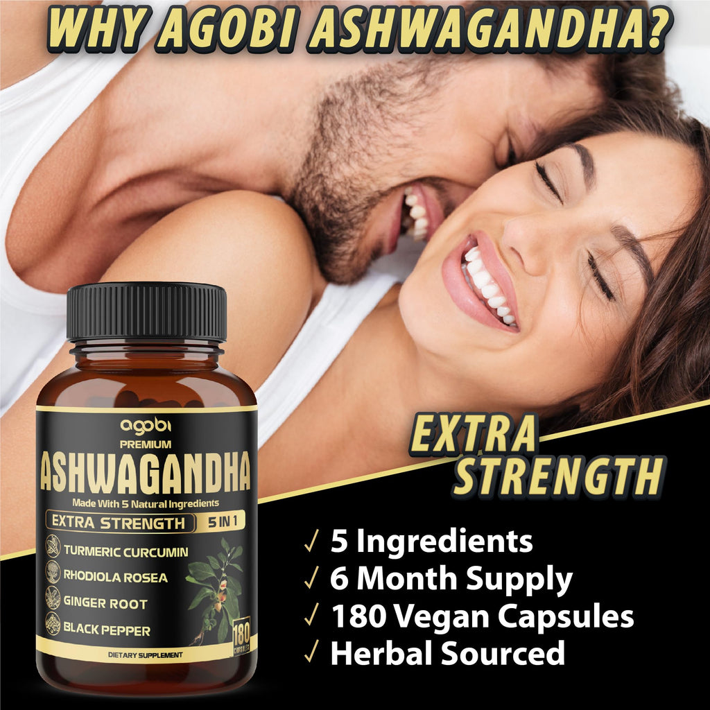 Agobi 5in1 Ashwagandha Capsules with Turmeric & Rhodiola Rosea


