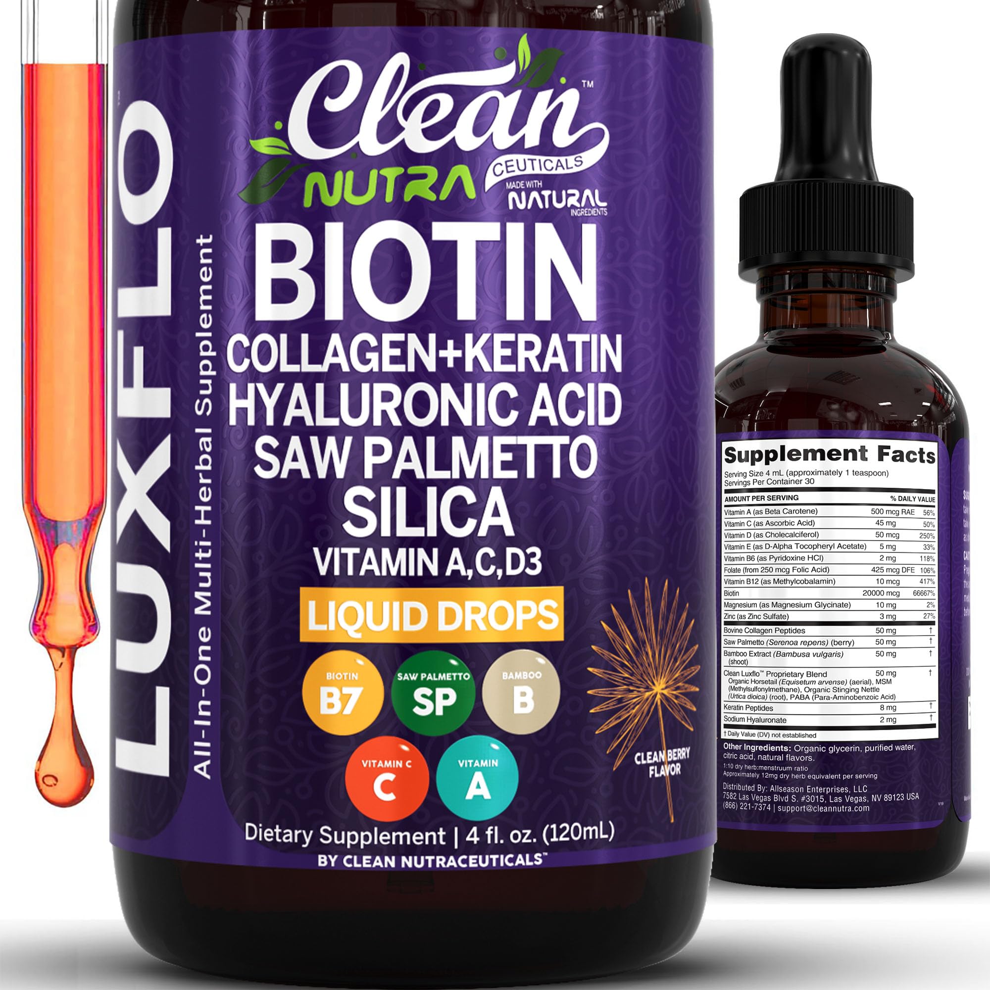 LuxFlo Hair Growth Drops by Clean Nutra