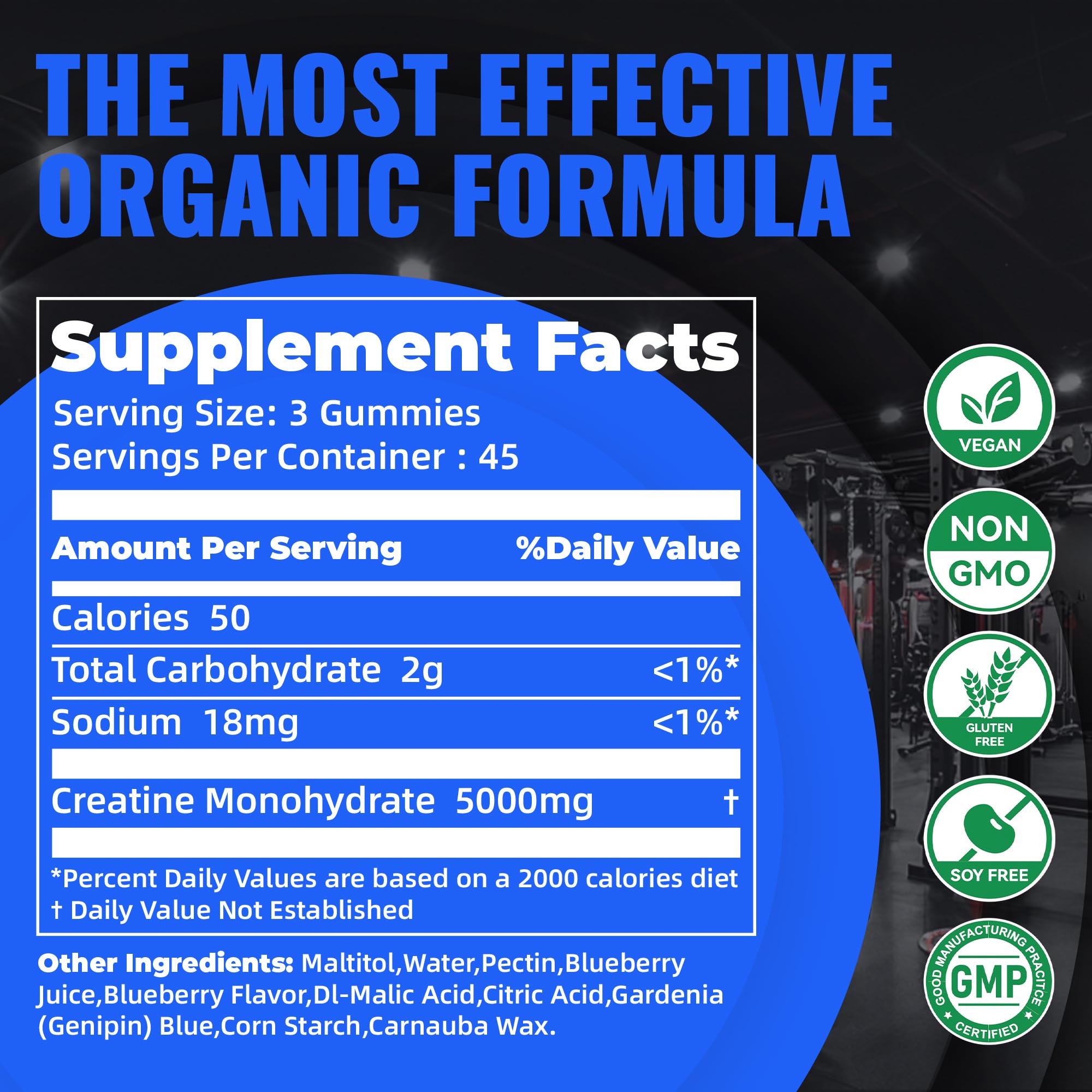 Creatine Monohydrate Gummies | Natures Aid 5g – Pre-Workout

