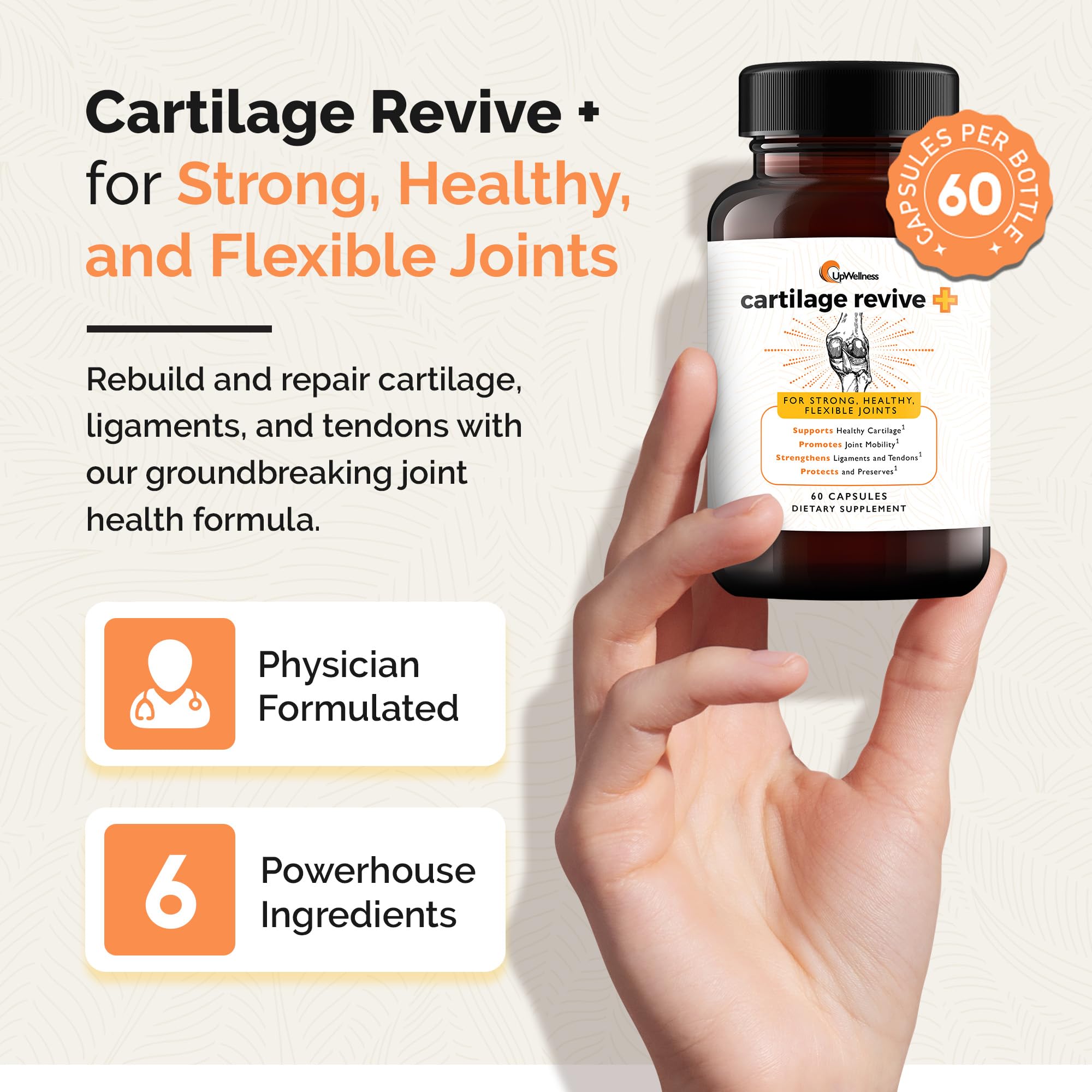 UpWellness Cartilage Revive Joint Support Type II Collagen

