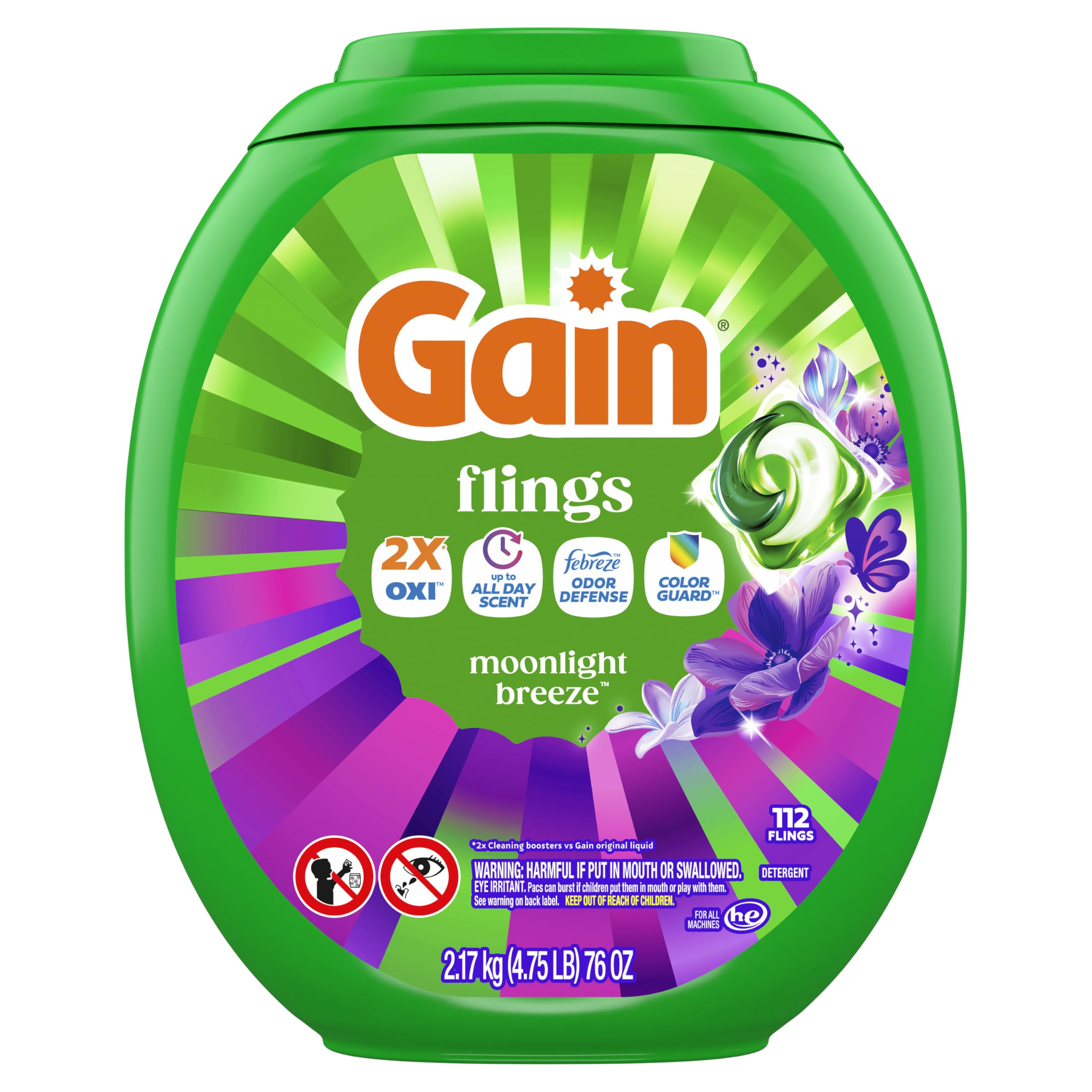 Gain Flings Laundry Detergent Pods Odor Defense + Color Guard

