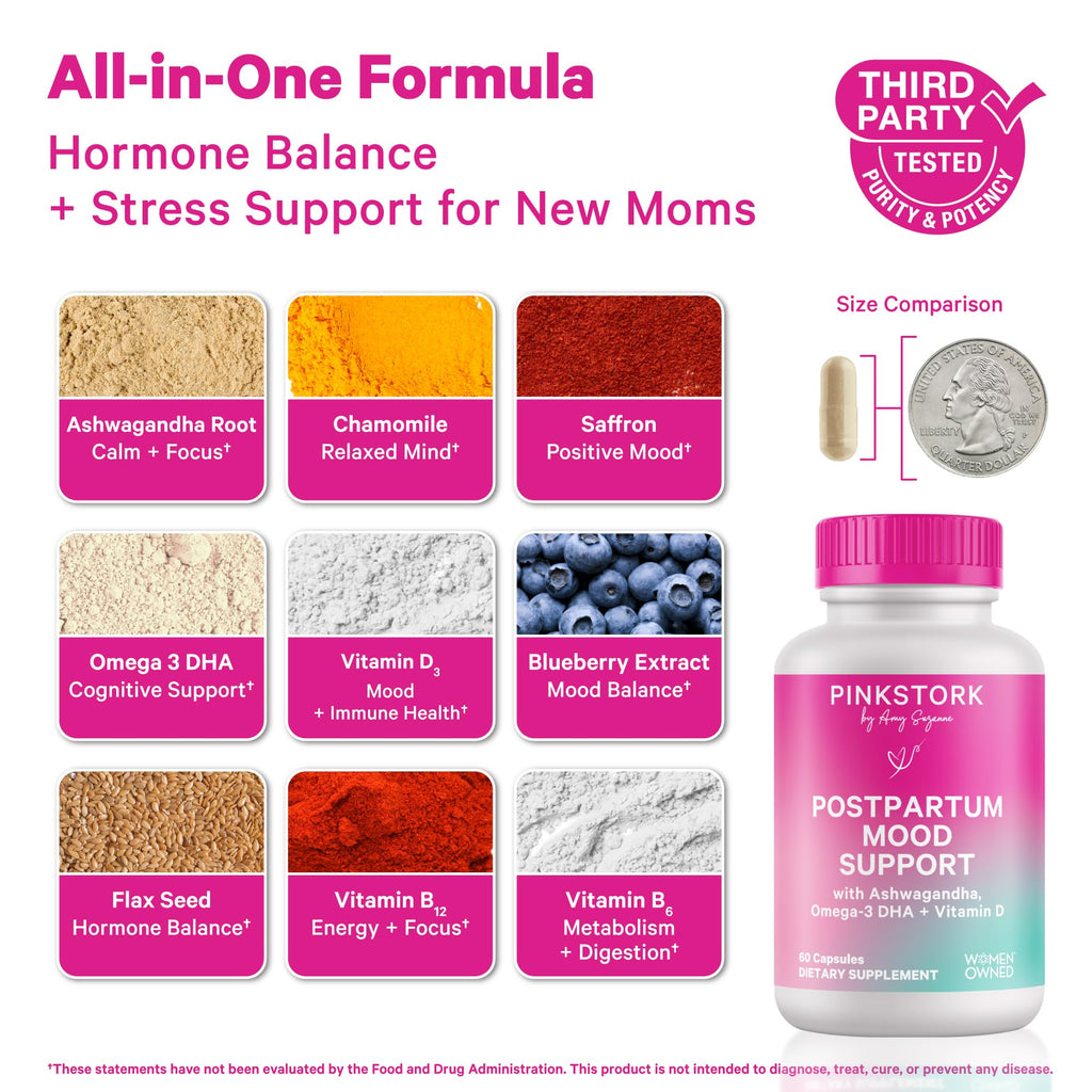 Pink Stork Postpartum Mood Support – Postnatal Supplement

