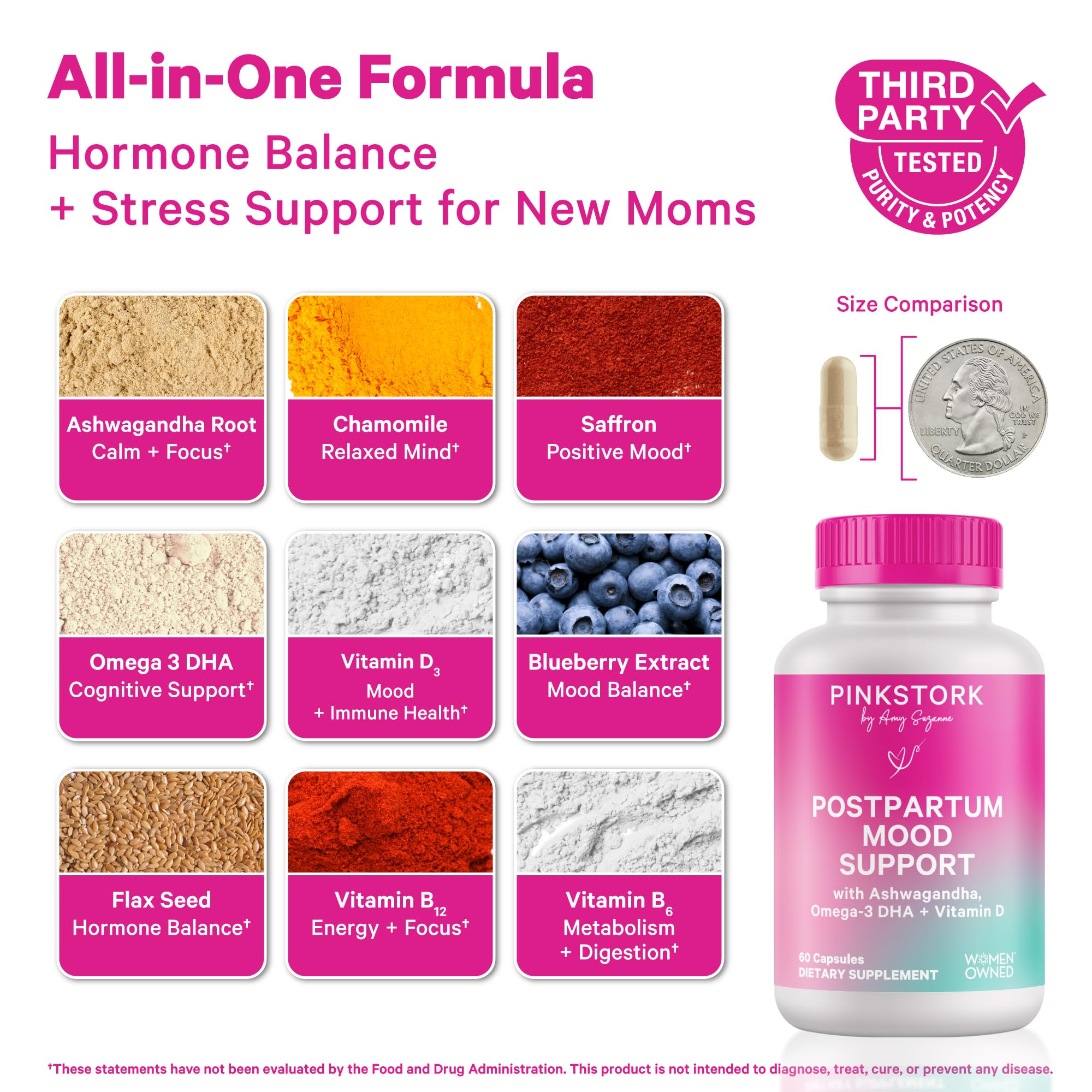 Pink Stork Postpartum Mood Support – Postnatal Supplement

