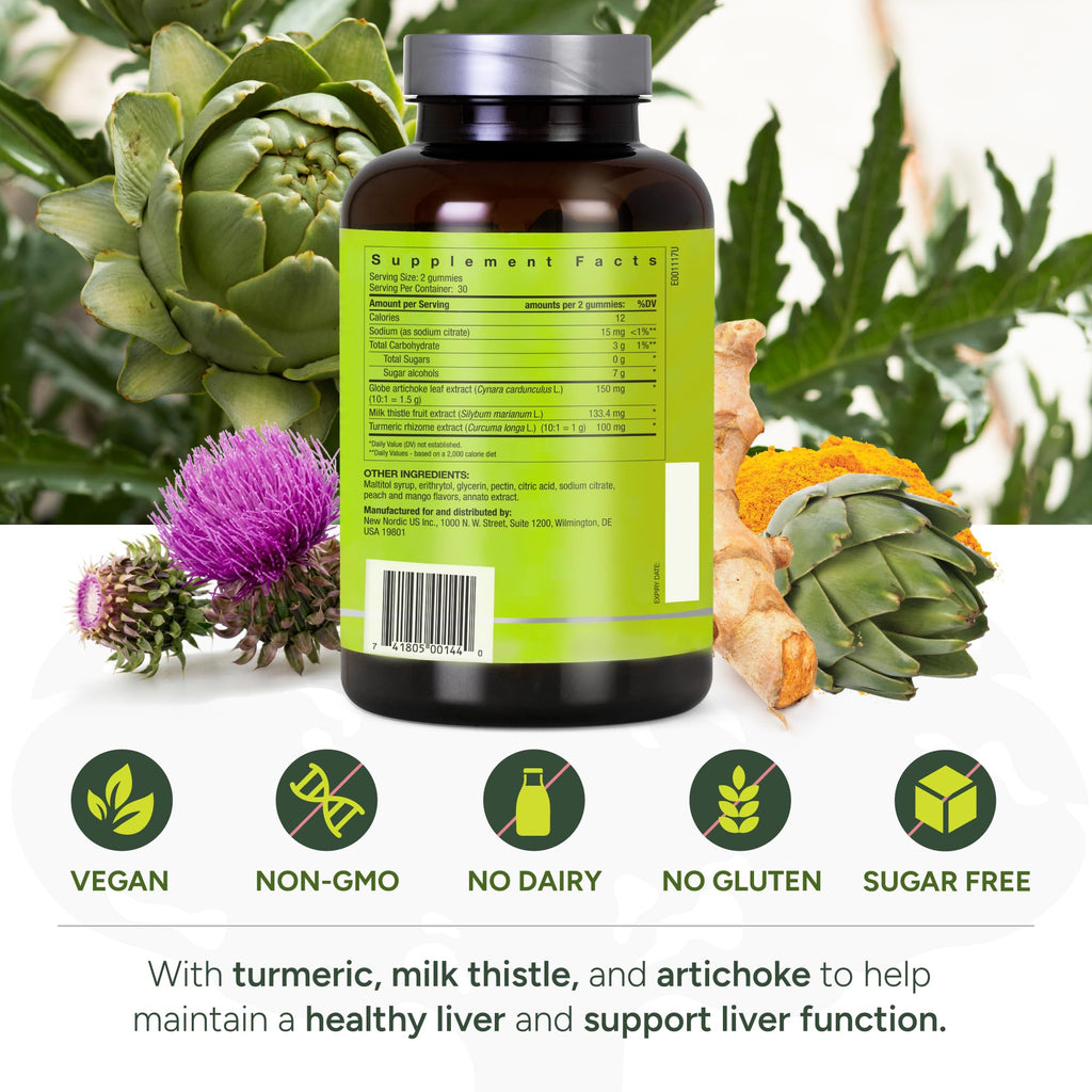 New Nordic Active Liver Gummies | Milk Thistle and Turmeric

