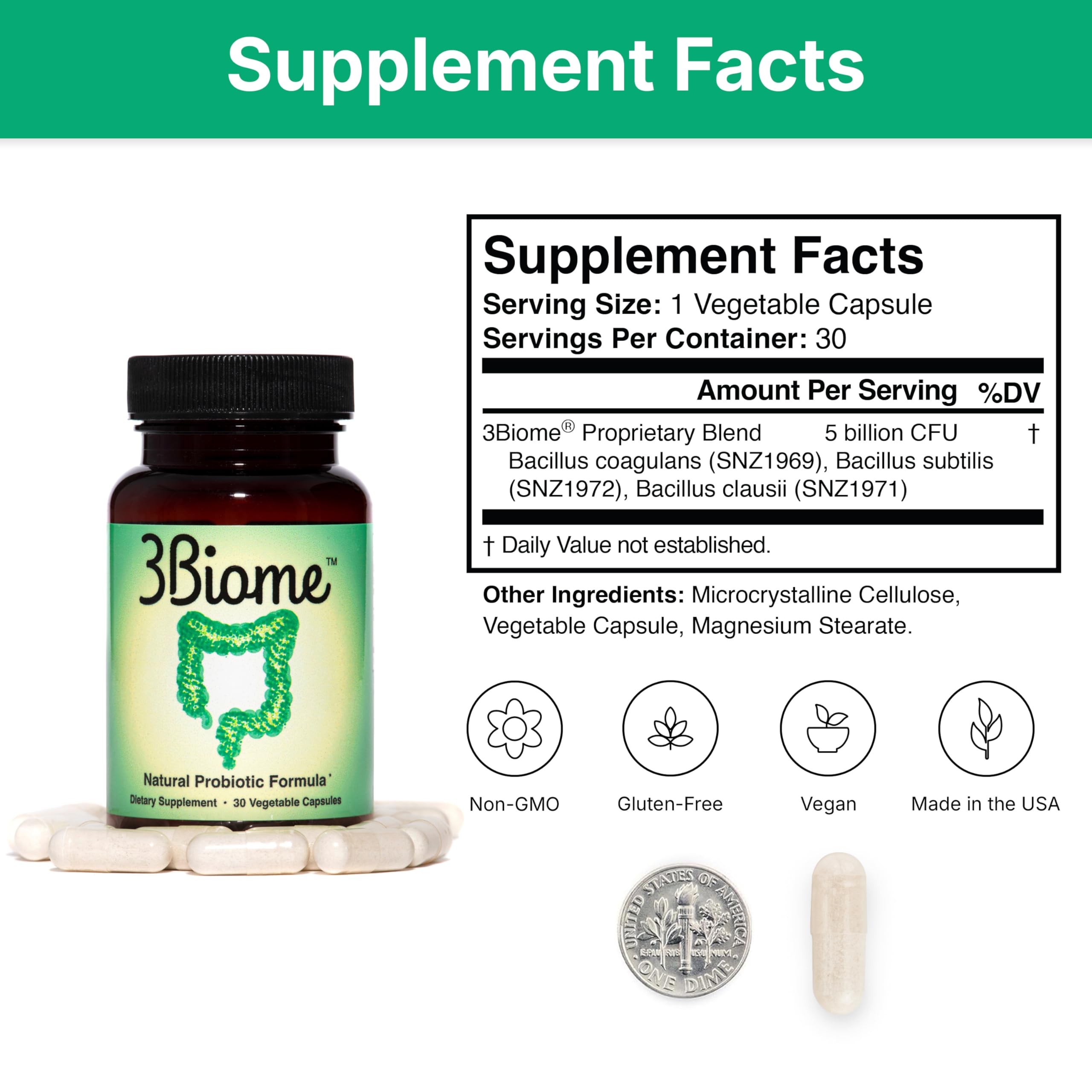 3Biome Probiotic Supplement for Digestive Health

