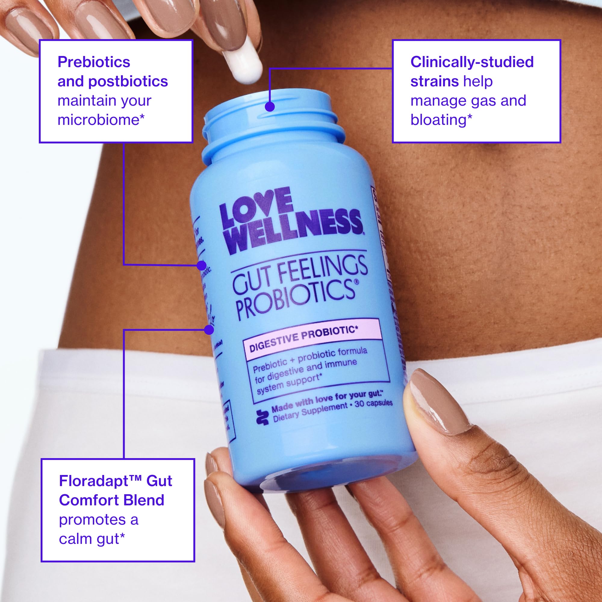 Love Wellness Gut Feelings Probiotic Supplement

