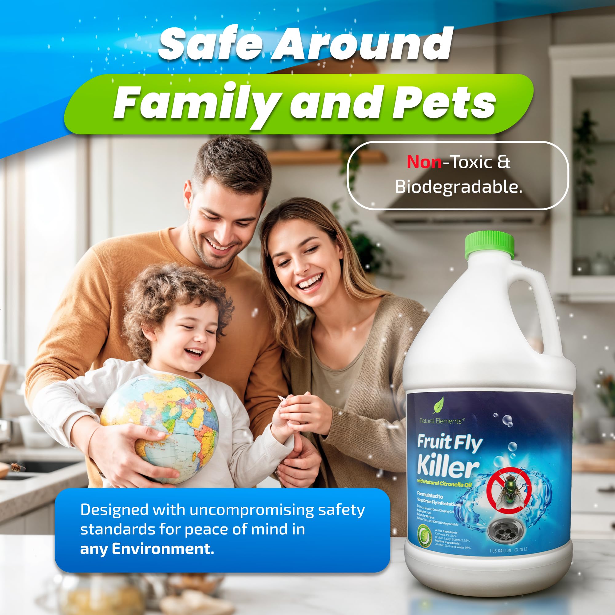 Natural Elements Drain Fly Killer Gel Non-Toxic

