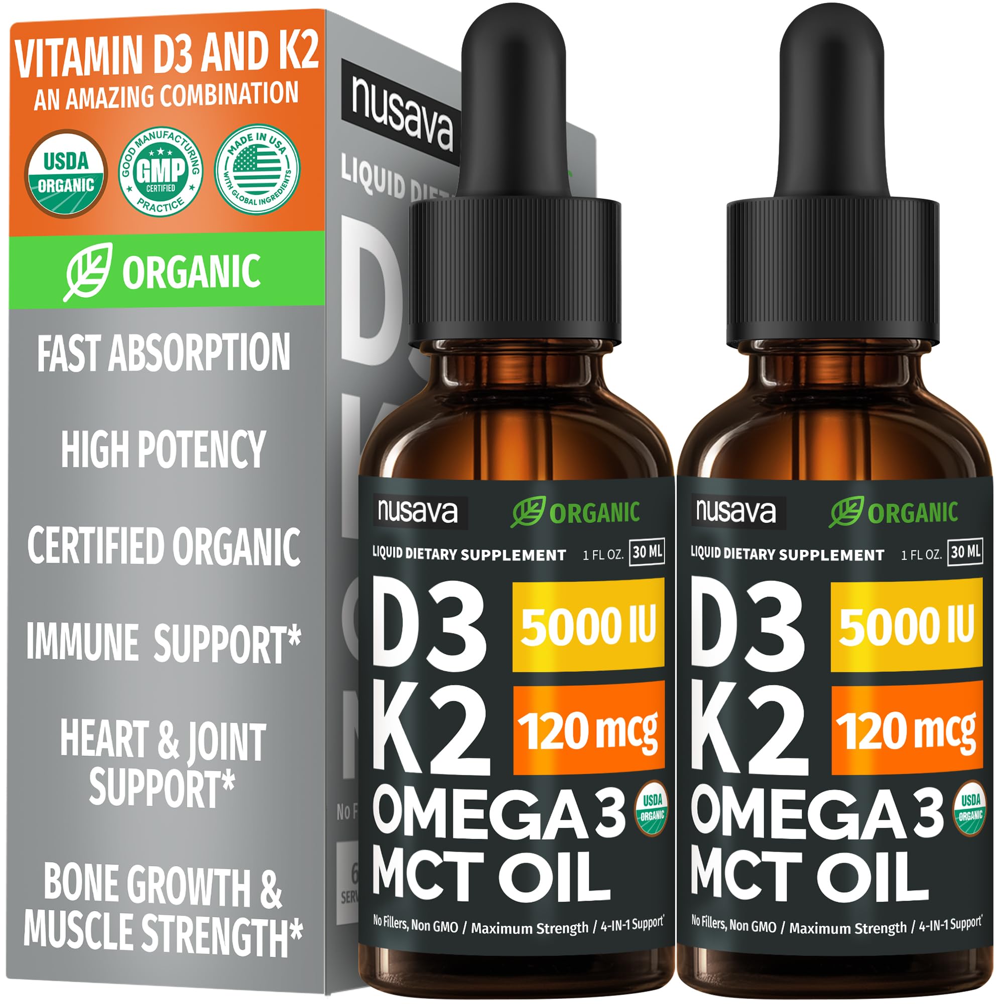 Vitamin D3 K2 Liquid Drops with Omega-3

