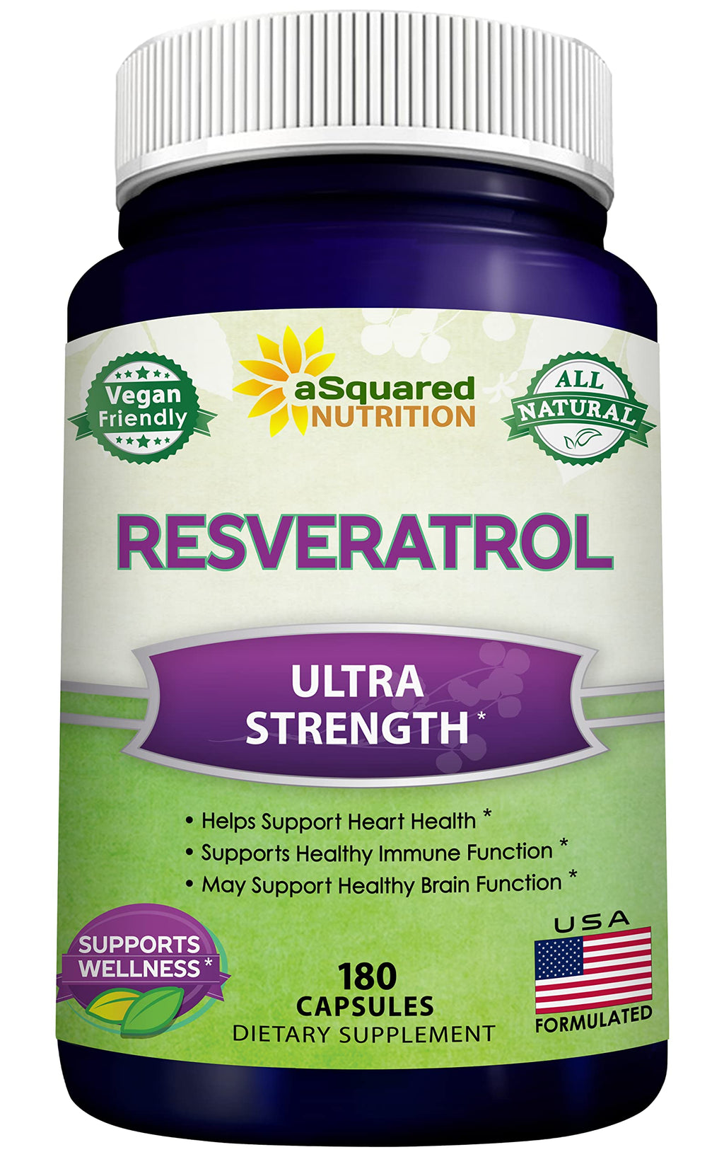 Resveratrol Capsule Dietary Supplement - 100% Natural


