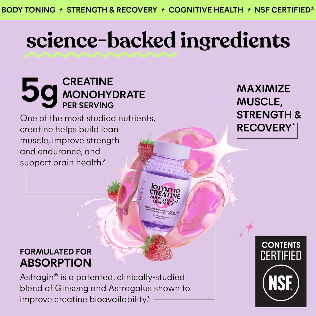 Lemme Creatine Gummies Dietary Supplement | Supports Muscle


