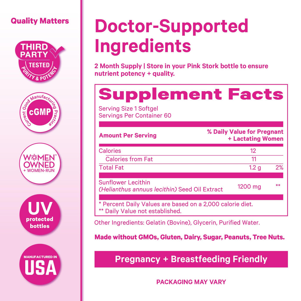 Pink Stork Sunflower Lecithin 1200 mg Softgels

