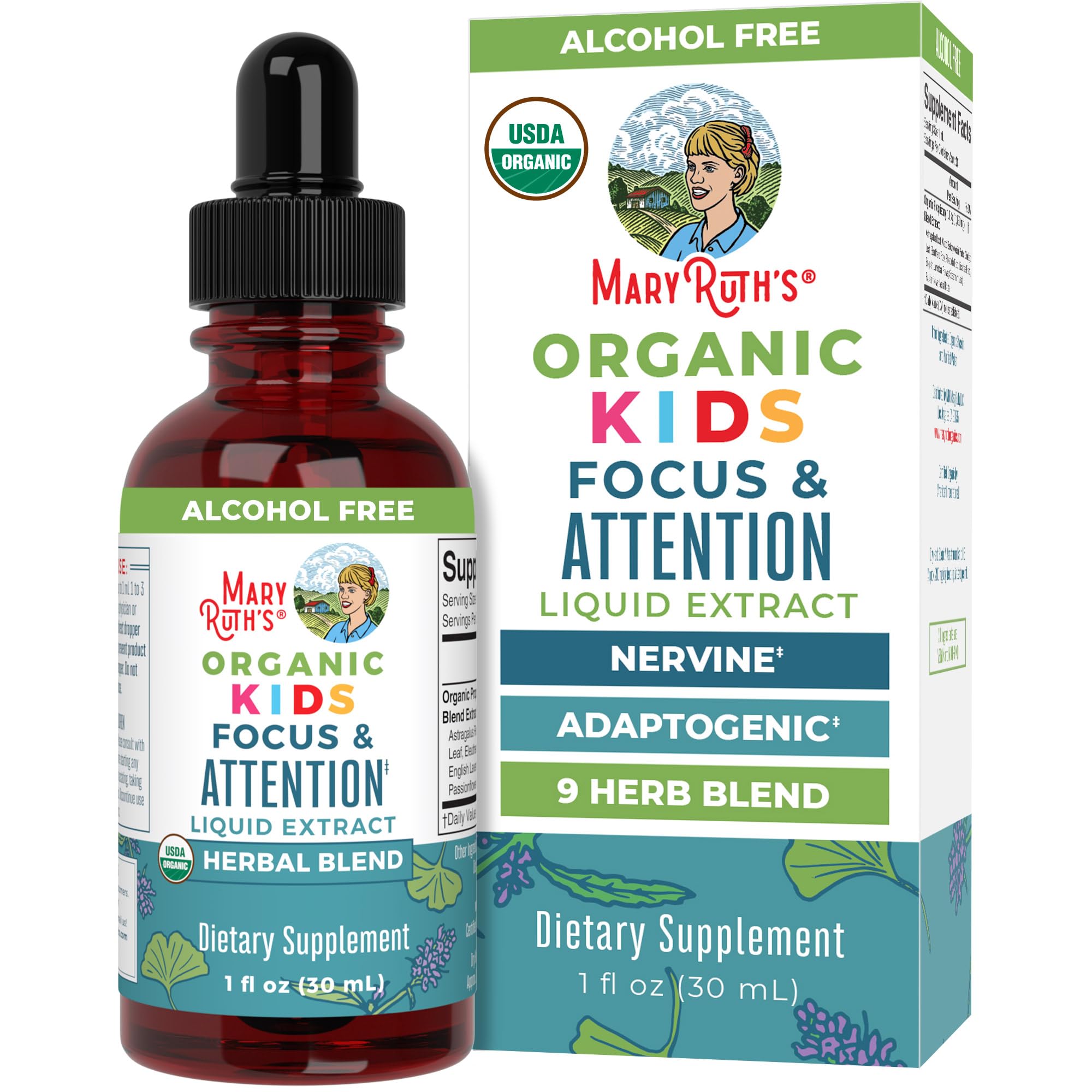 MaryRuth's Focus Drops | Organic Liquid Herbal Supplement

