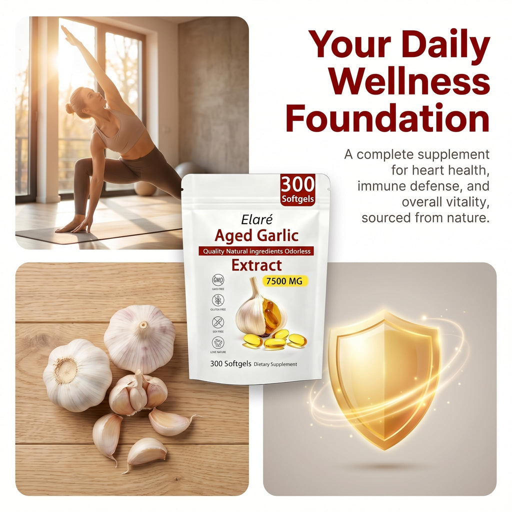 Elare Aged Garlic Extract Capsules | Heart & Immune Support

