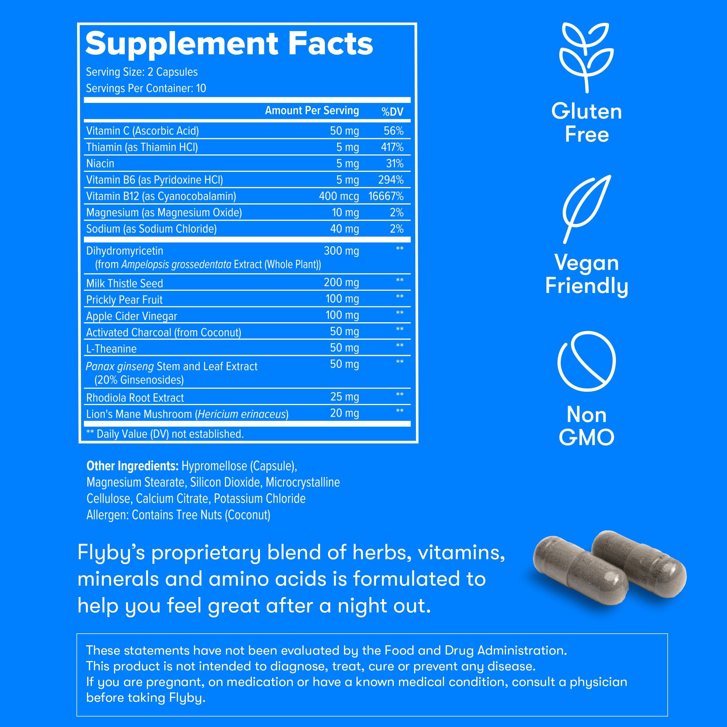 Flyby Recovery DHM Supplement for Pre & Post Drinking

