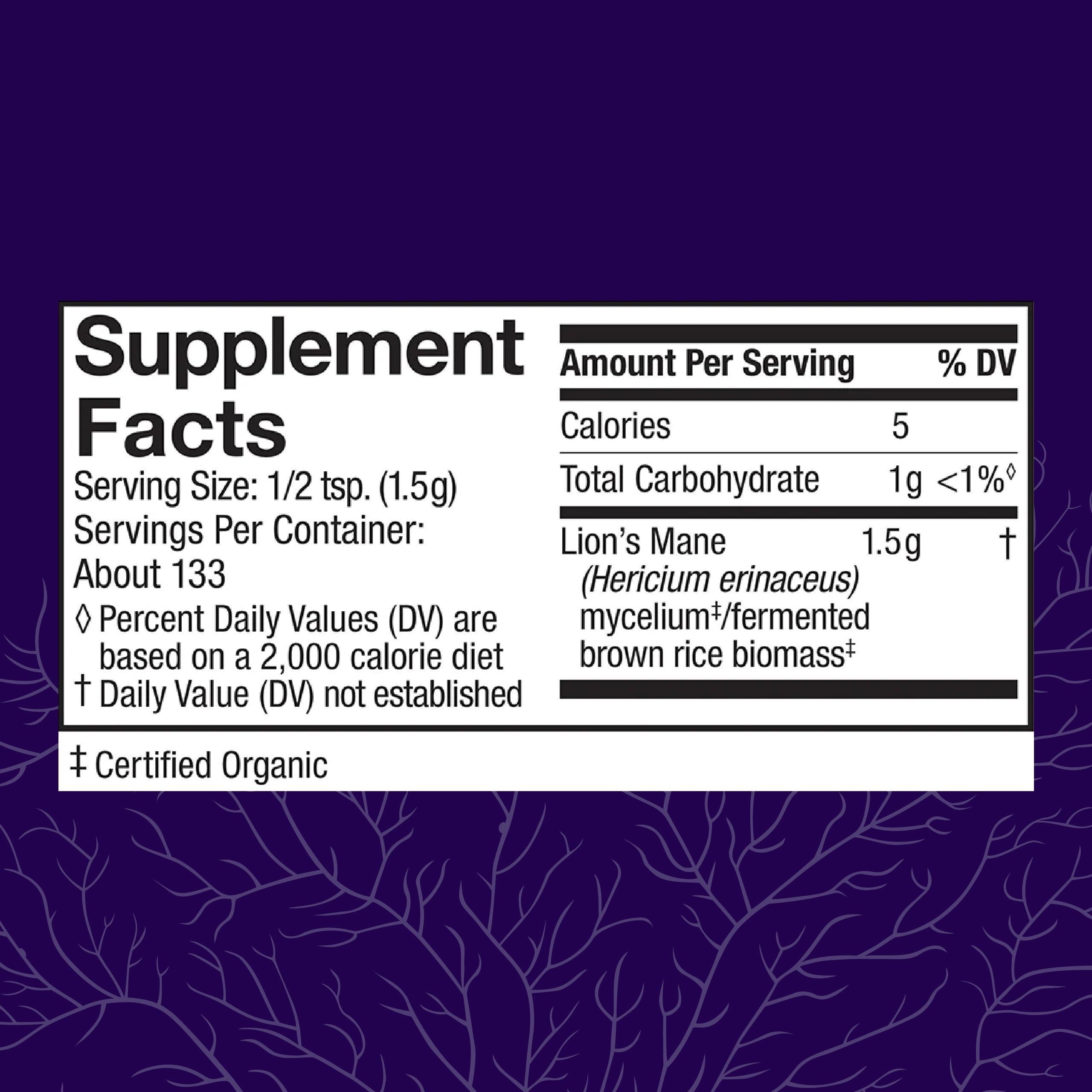 Lion's Mane Powder by Host Defense Mushroom Supplement

