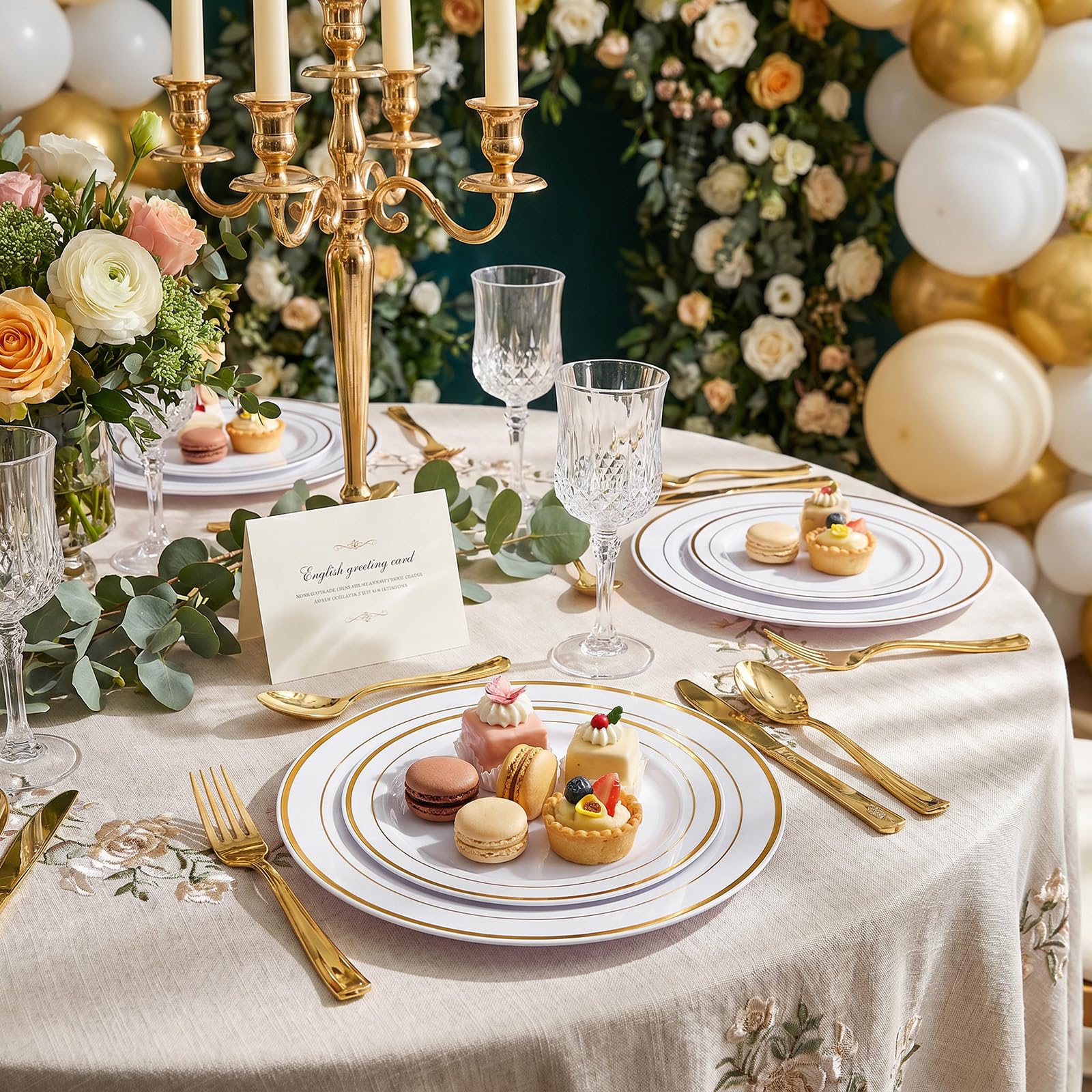 Disposable Plastic Plates with Rim for Parties

