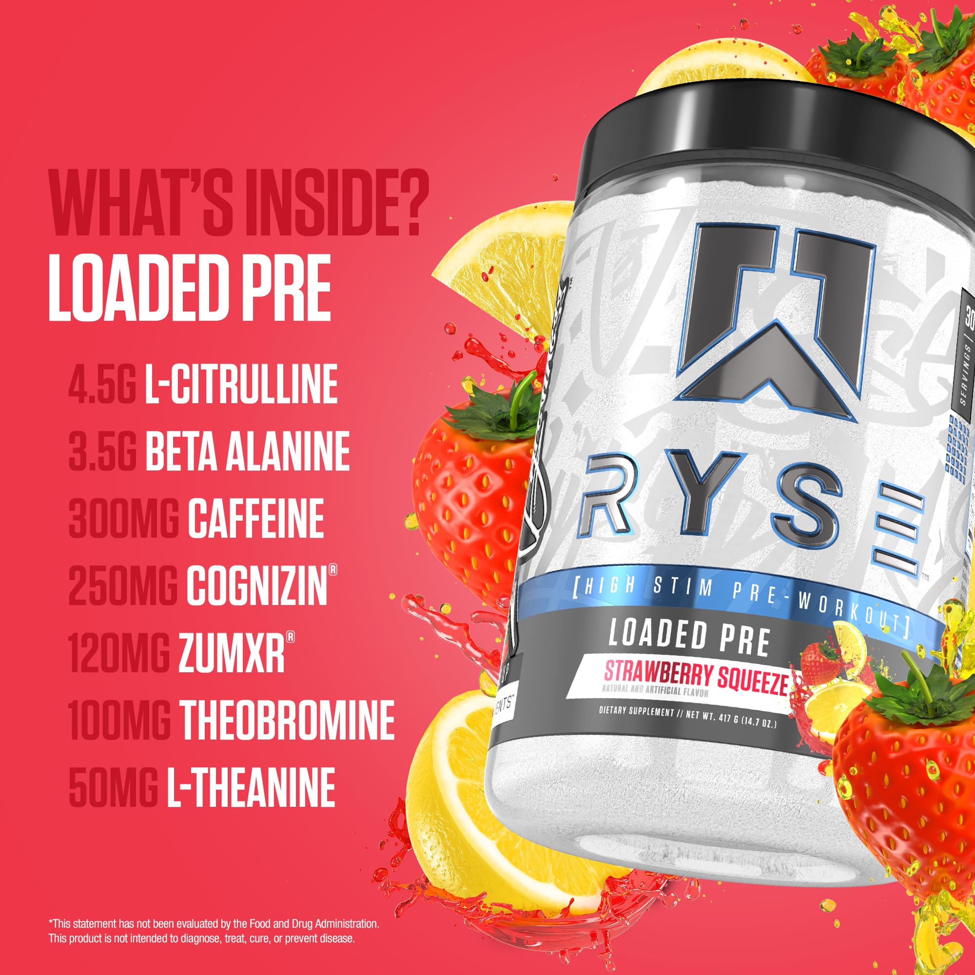 RYSE Loaded Pre Workout Powder - Pump, Energy & Focus

