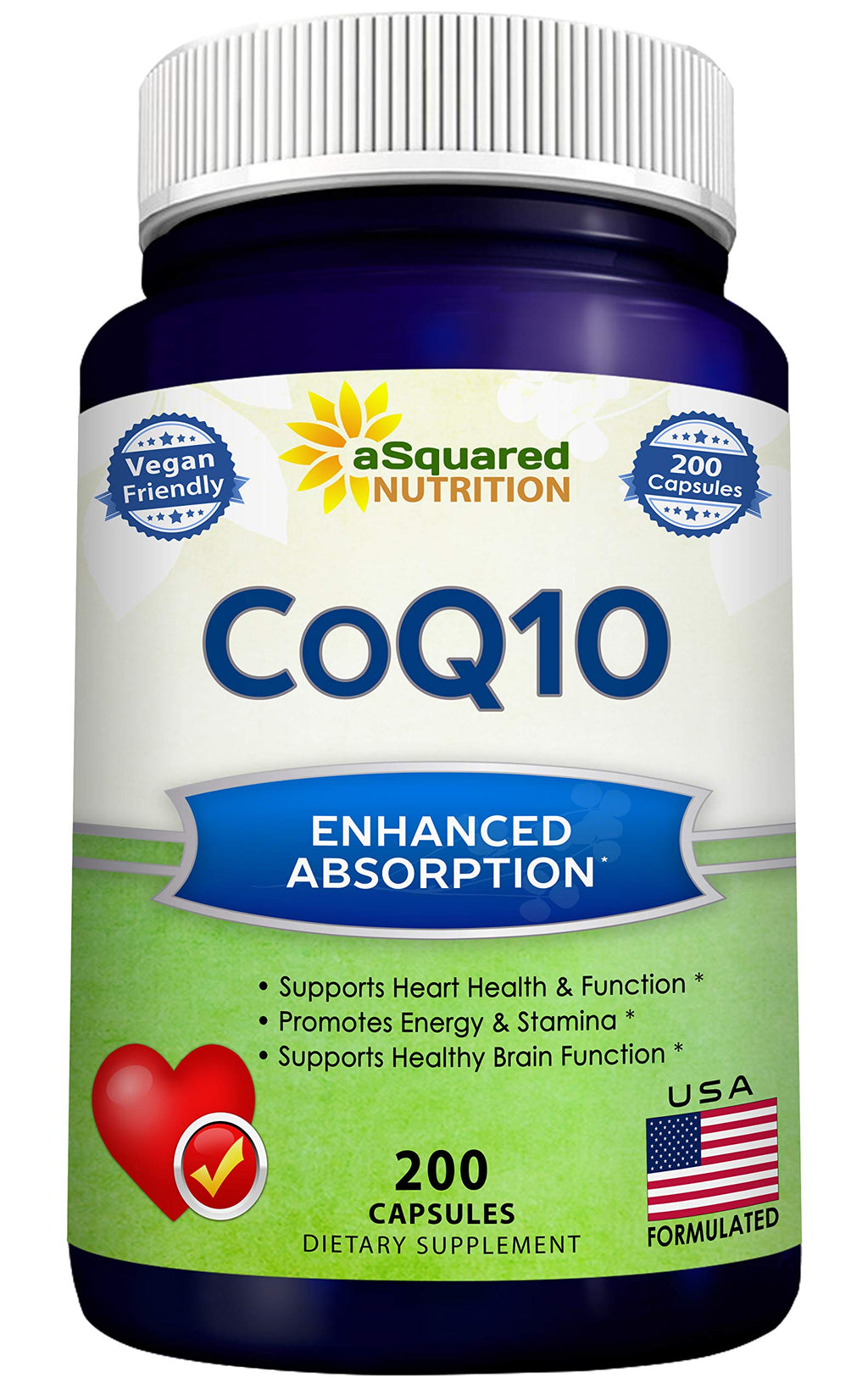 aSquared Nutrition CoQ10 High Absorption Vegan


