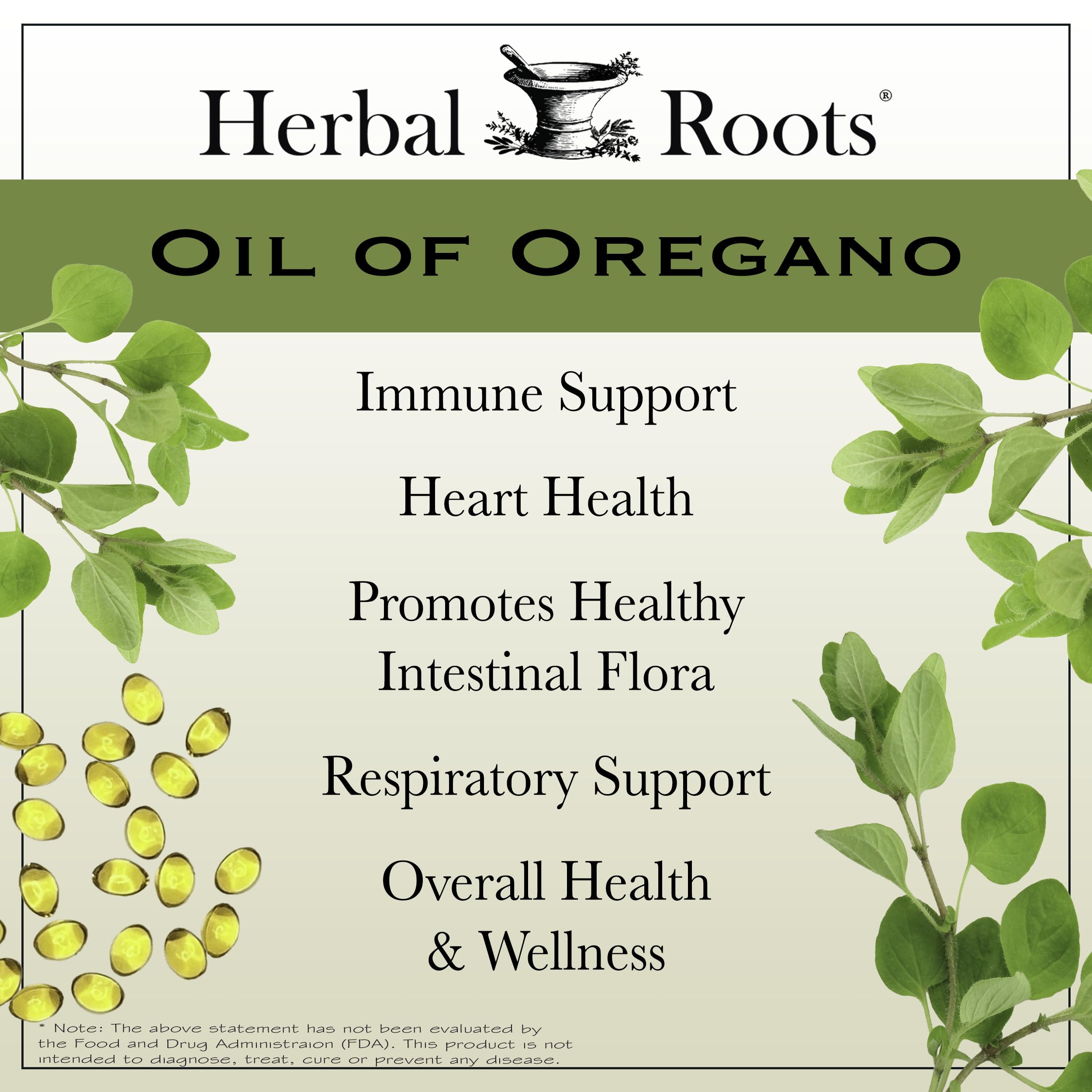 Herbal Roots Oregano Oil Supplement - Immune Support

