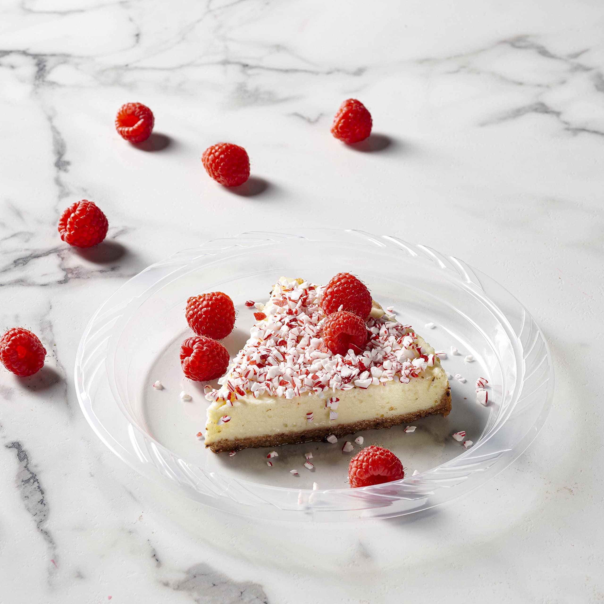 Munfix Clear Plastic Plates – Disposable Dessert Plates

