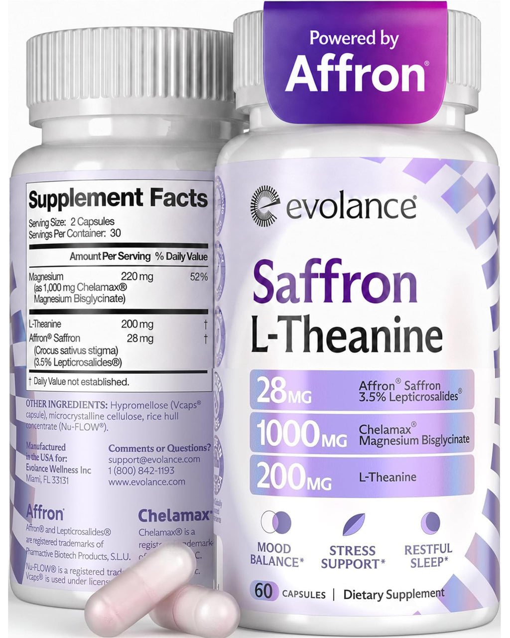 Affron Saffron Mood Support with Magnesium & L-Theanine

