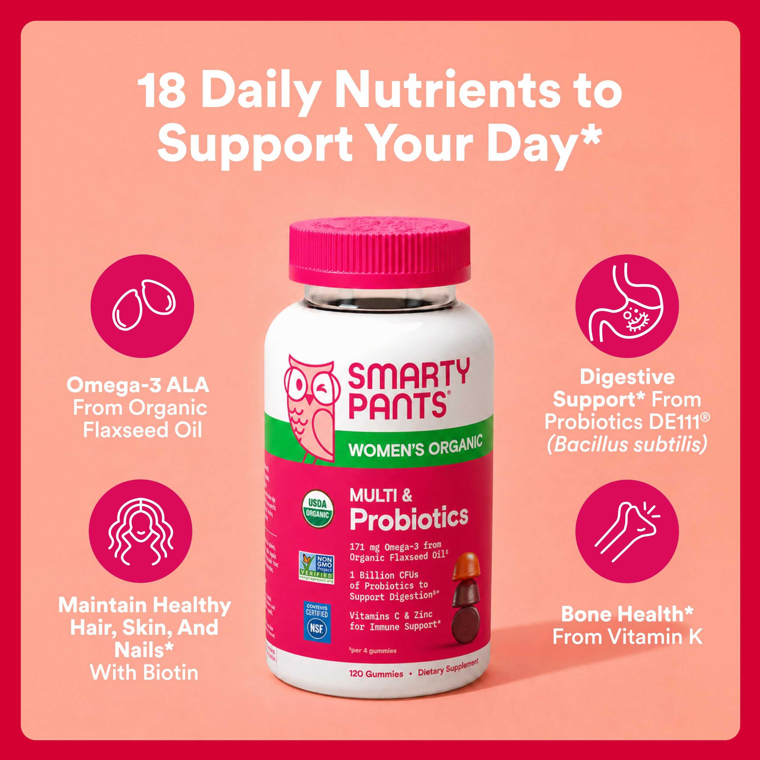 SmartyPants Organic Women's Multivitamin Gummies

