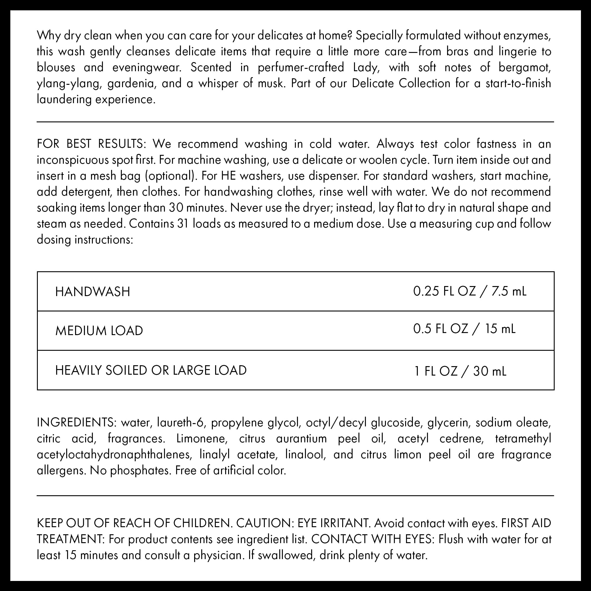 The Laundress Delicate Wash Luxury Liquid Detergent

