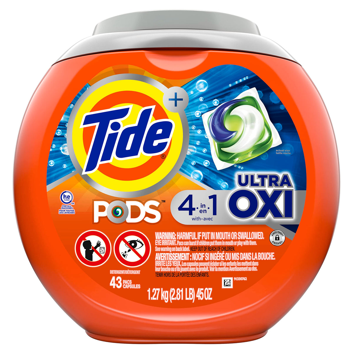 Tide PODS 4-in-1 Ultra Oxi Laundry Detergent Pods HE Compatible