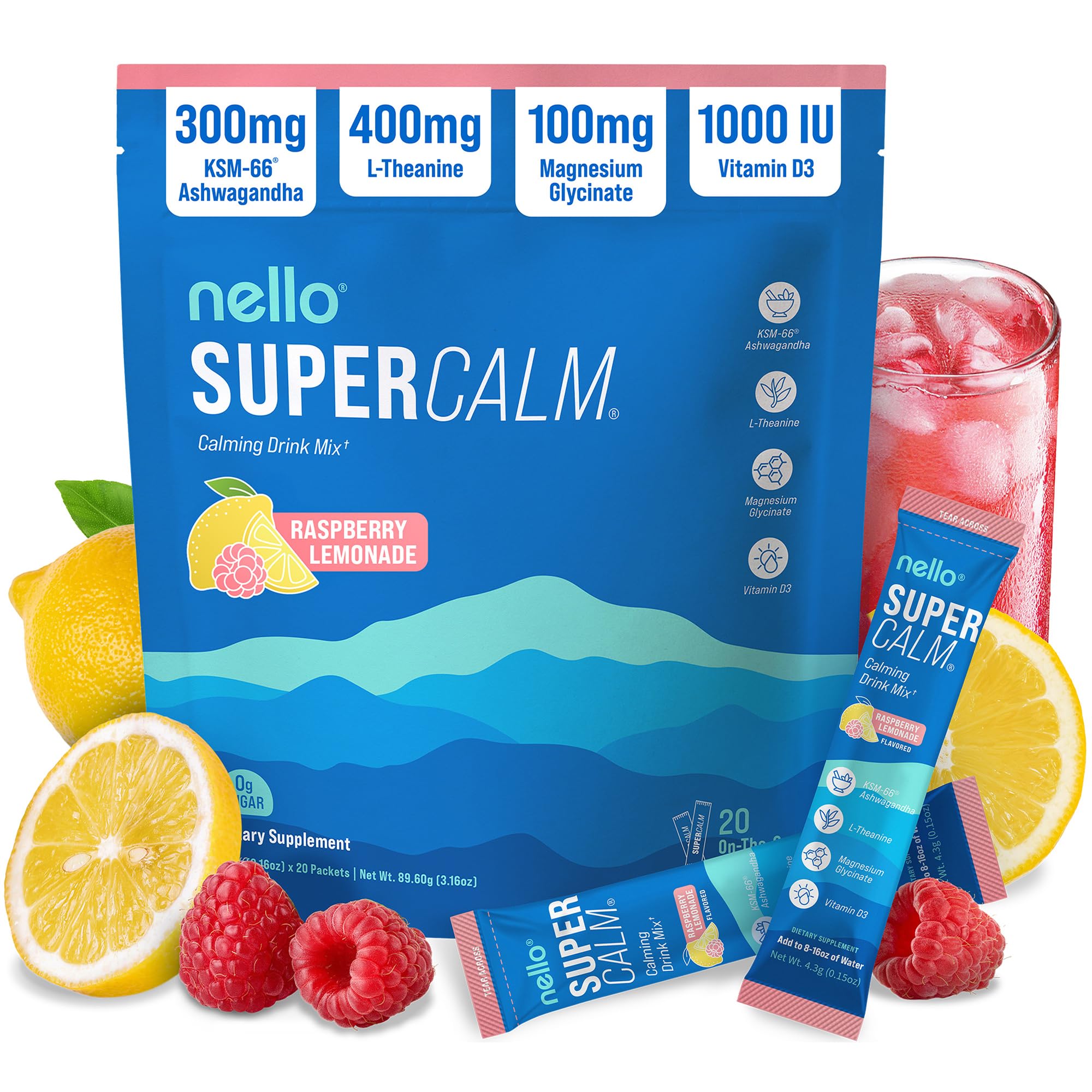 Nello SuperCalm Powdered Drink Mix Adaptogenic Sleep Support

