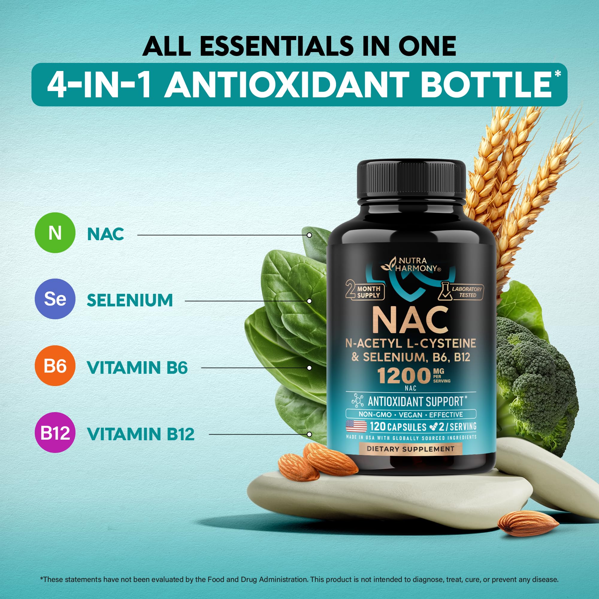 NAC Supplement with Selenium & B Vitamins | Immune Support

