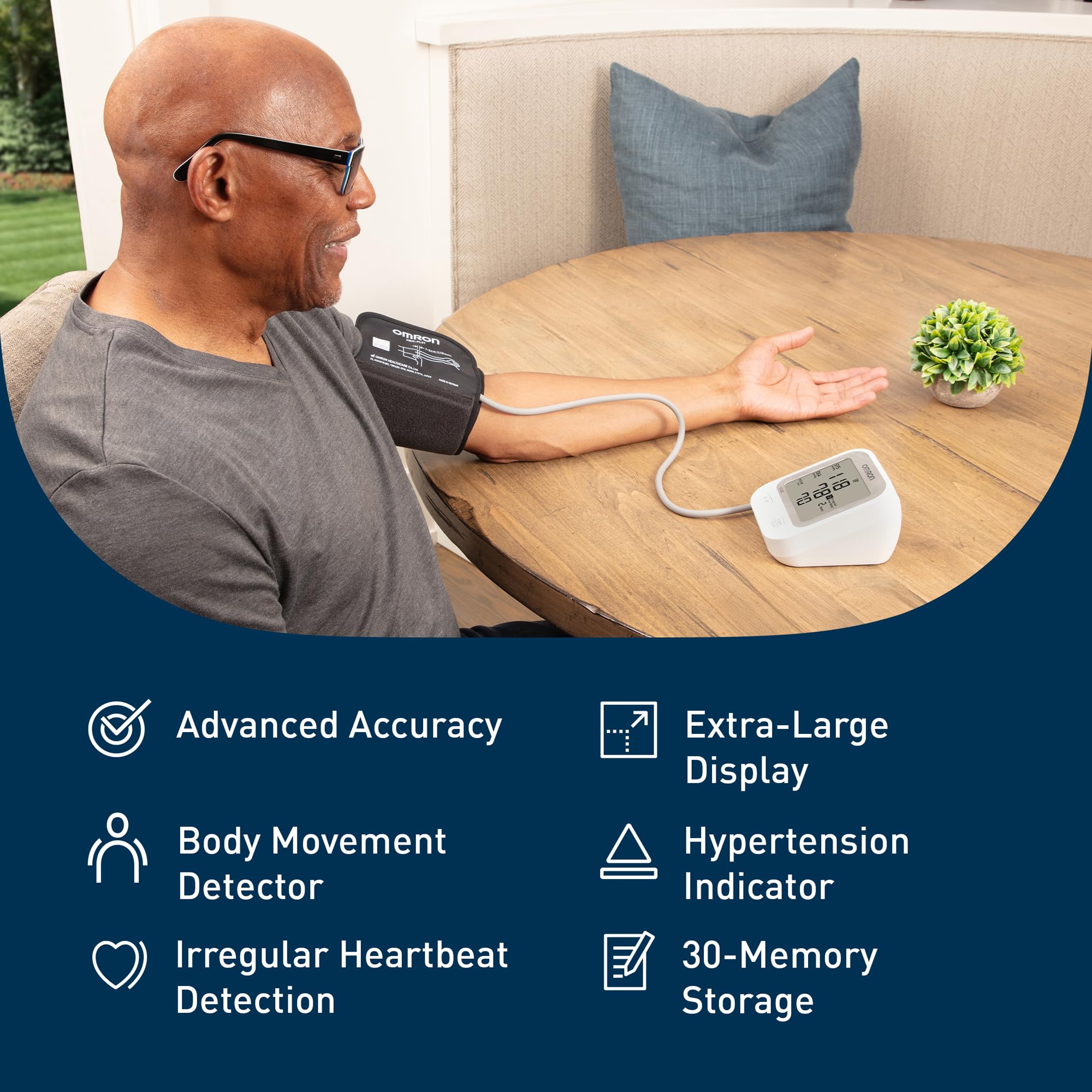 OMRON Silver Upper Arm Blood Pressure Monitor with Bluetooth

