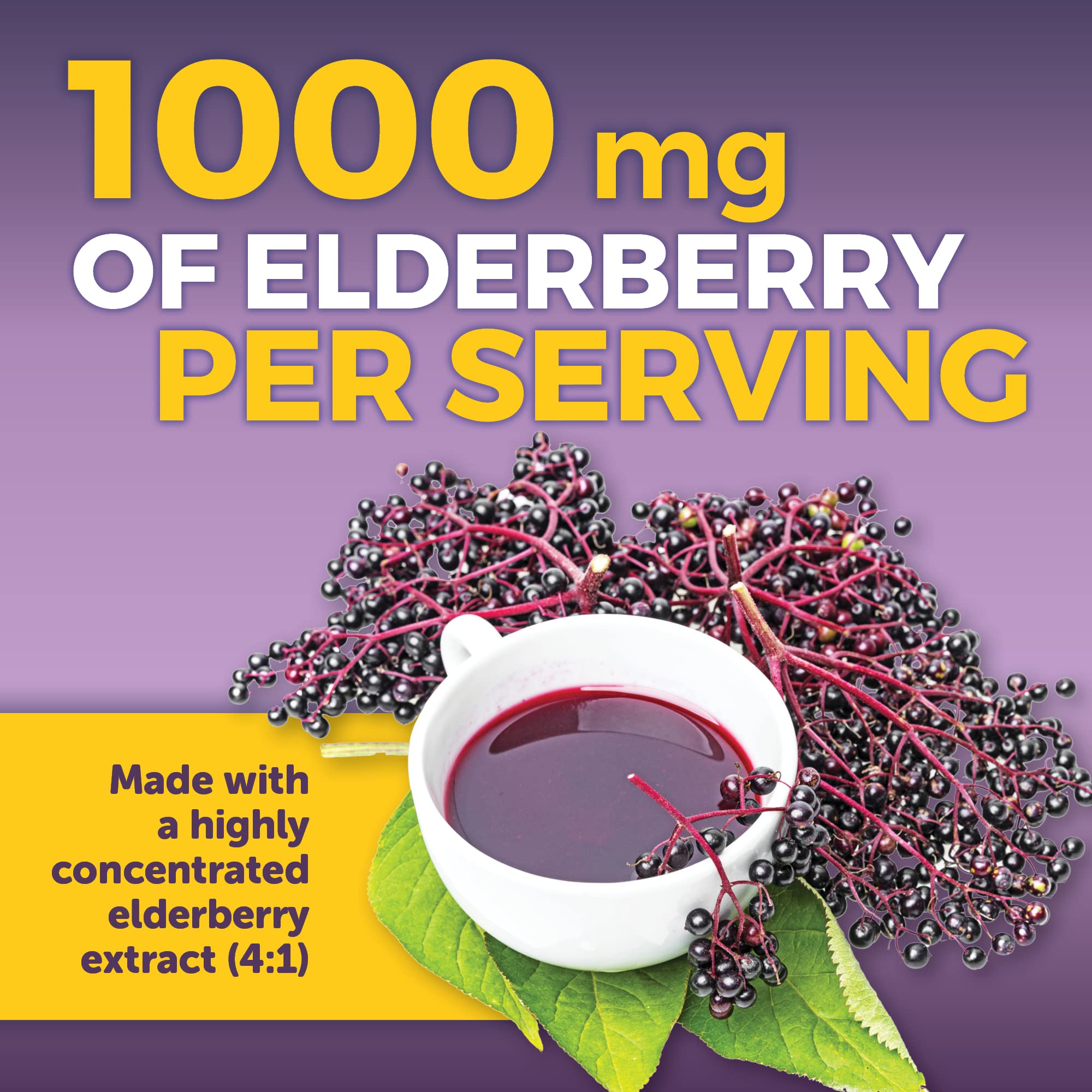 Viva Naturals Elderberry Immune Support Vitamin C D3 Zinc

