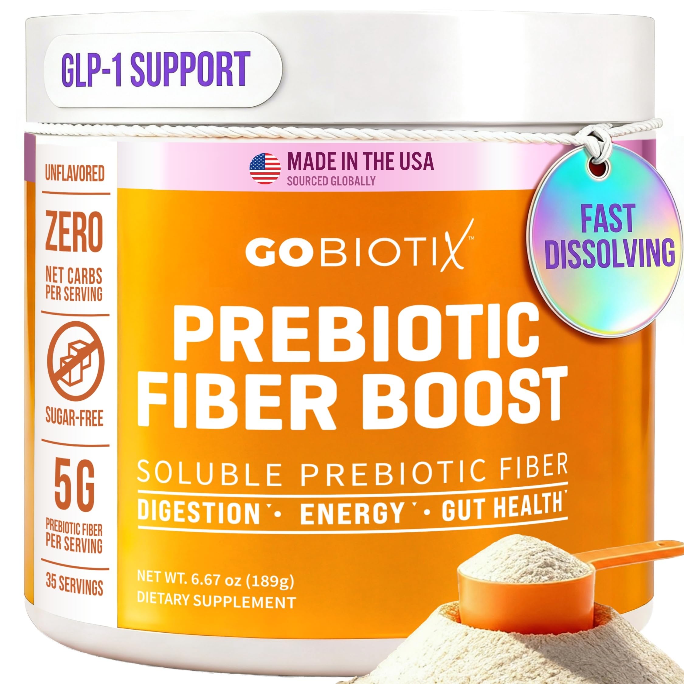 GOBIOTIX Fiber Powder with Prebiotics | Digestive Health

