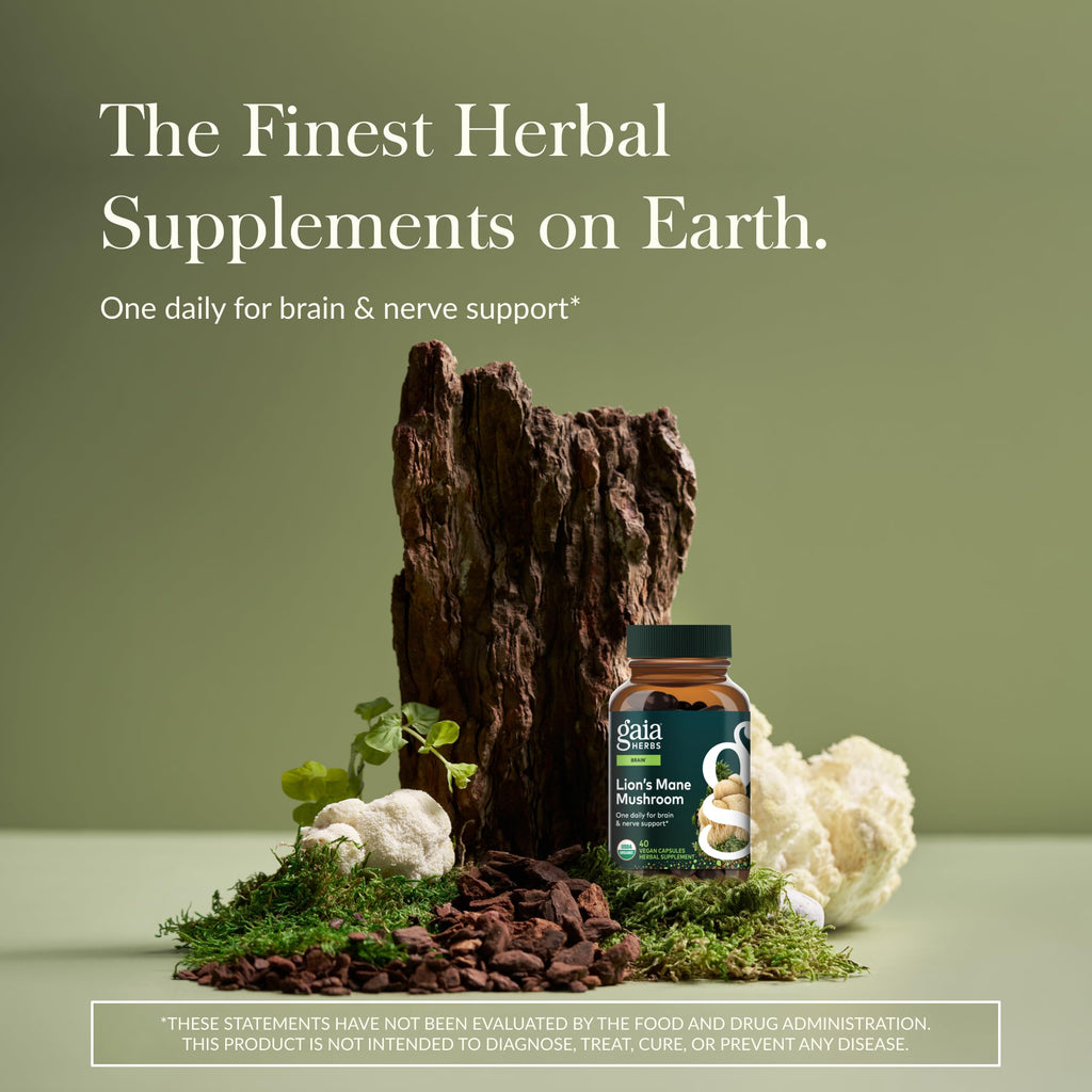 Gaia Herbs Lion's Mane Mushroom Brain Health Support

