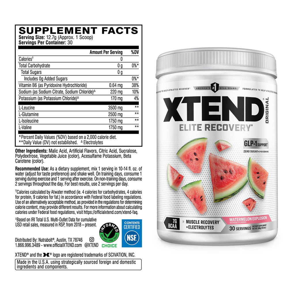 Xtend Original BCAA Powder Sugar Free Electrolytes Hydration

