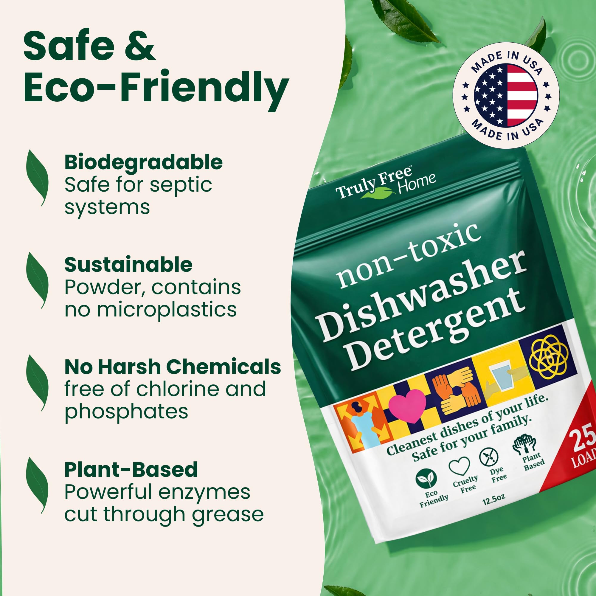 Truly Free Dishwasher Detergent Powder | Plant-Based

