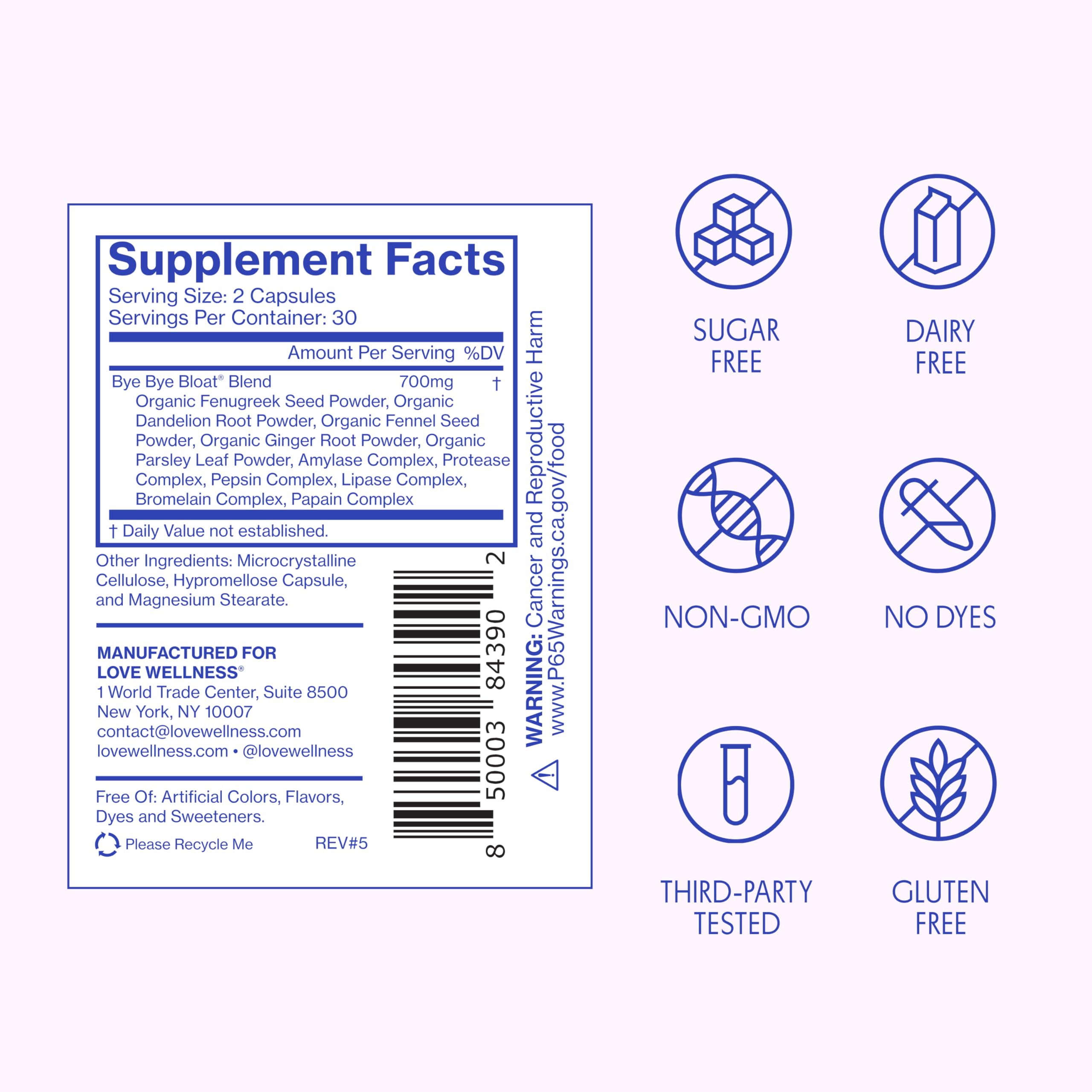 Bye Bye Bloat Digestive Enzymes by Love Wellness

