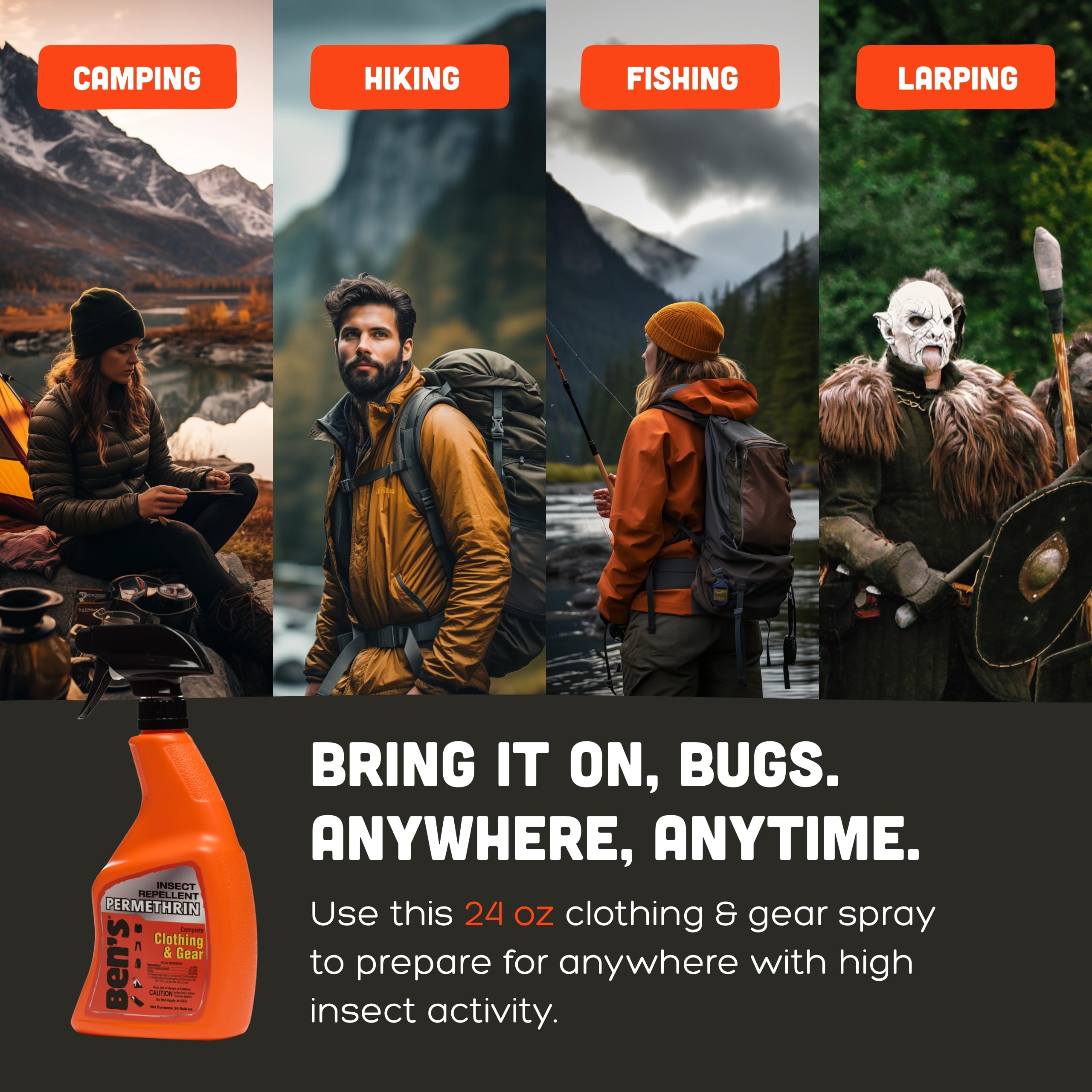 Ben's Insect Repellent Spray for Clothes & Gear - Permethrin

