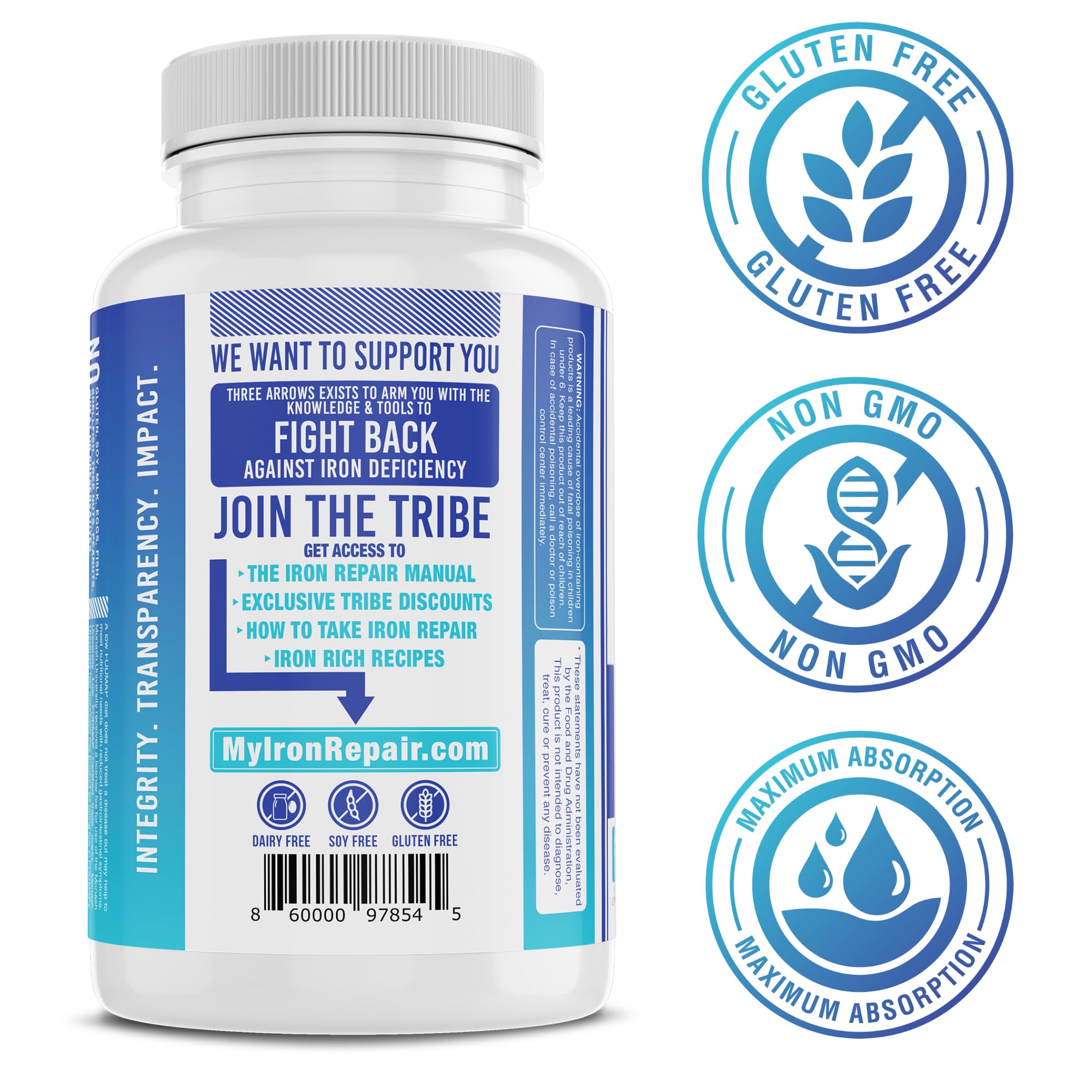 Iron Repair Natural Iron Supplement Gentle on Stomach


