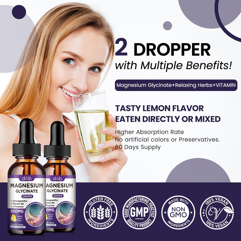 Magnesium Glycinate Liquid Drops with Ashwagandha L-Theanine


