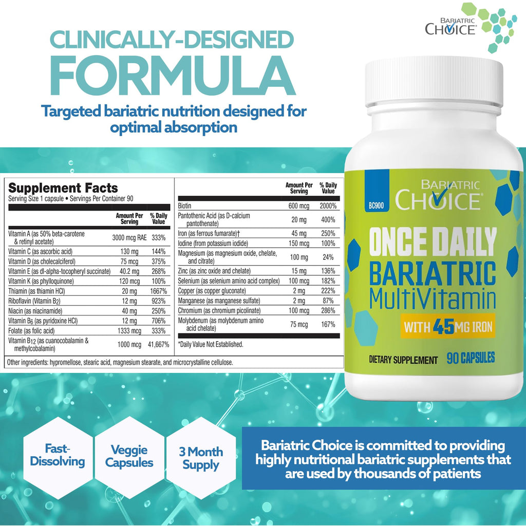 Bariatric Choice Multivitamin with Iron – Once Daily Capsule


