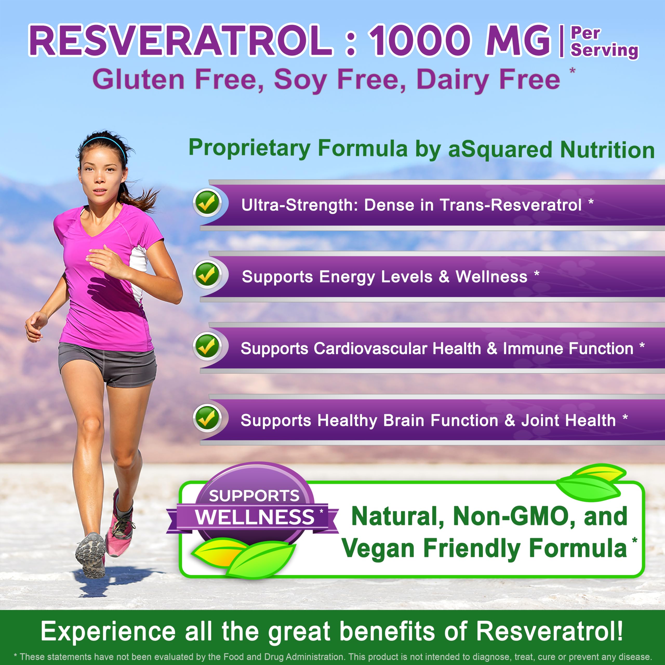 Resveratrol Capsule Dietary Supplement - 100% Natural


