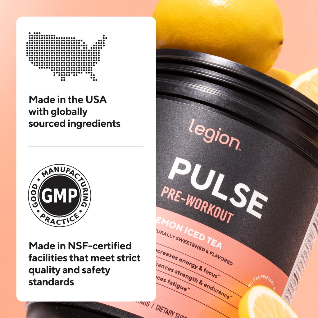 Legion Pulse Pre Workout Supplement - Natural Creatine Free

