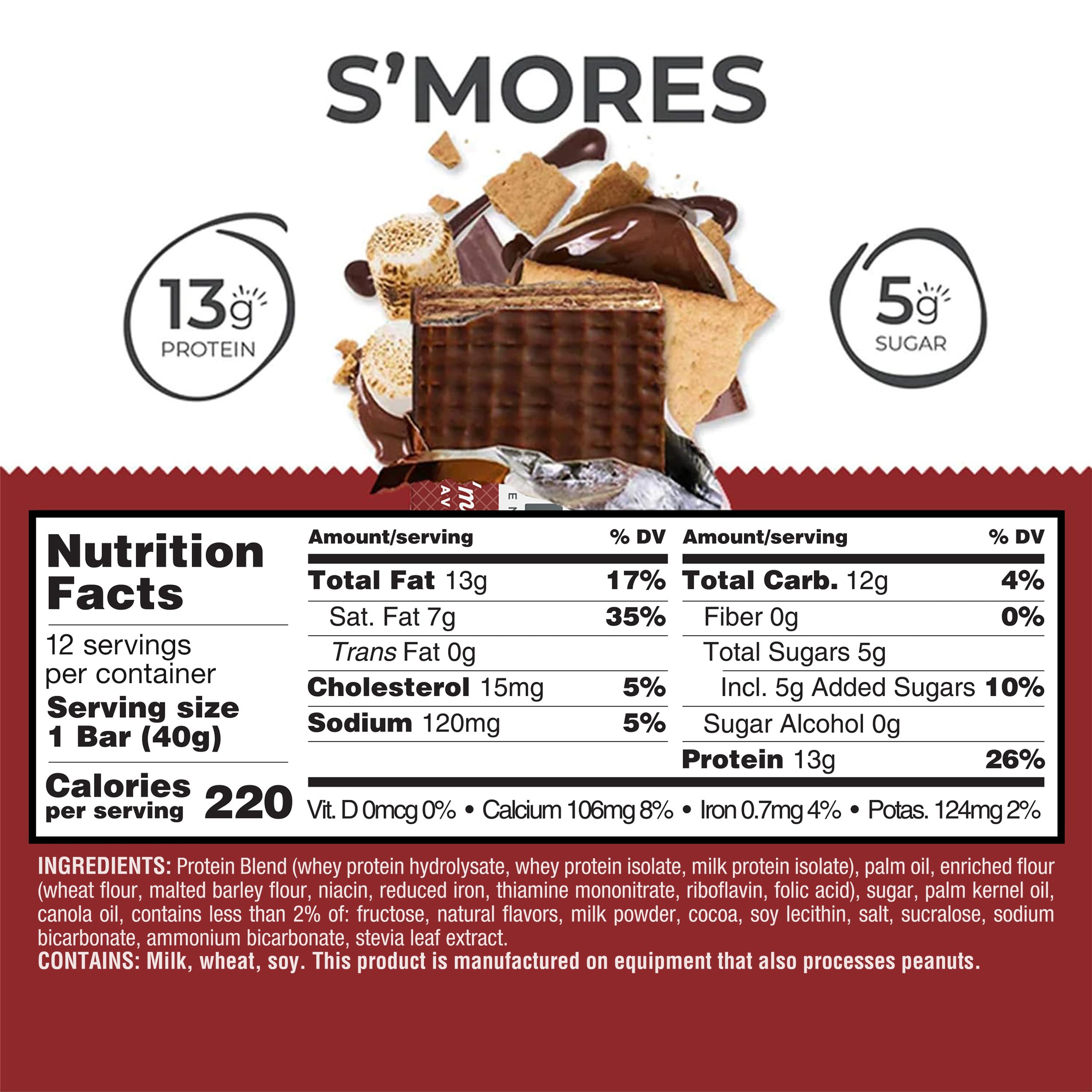 Power Crunch Protein Energy Wafer Bars S'Mores 1.4 oz

