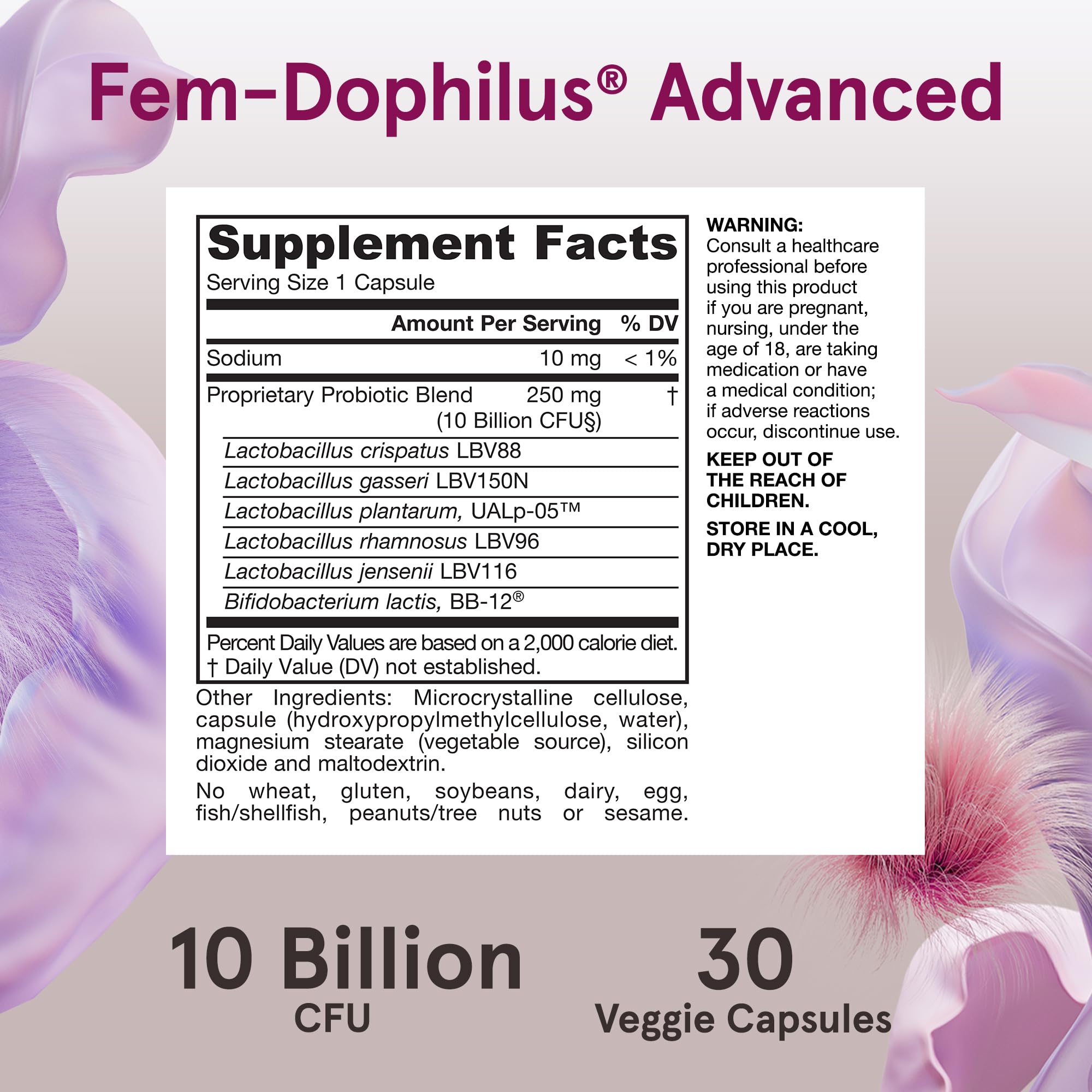 Jarrow Fem-Dophilus Probiotics 10B CFU - Vaginal & Digestive

