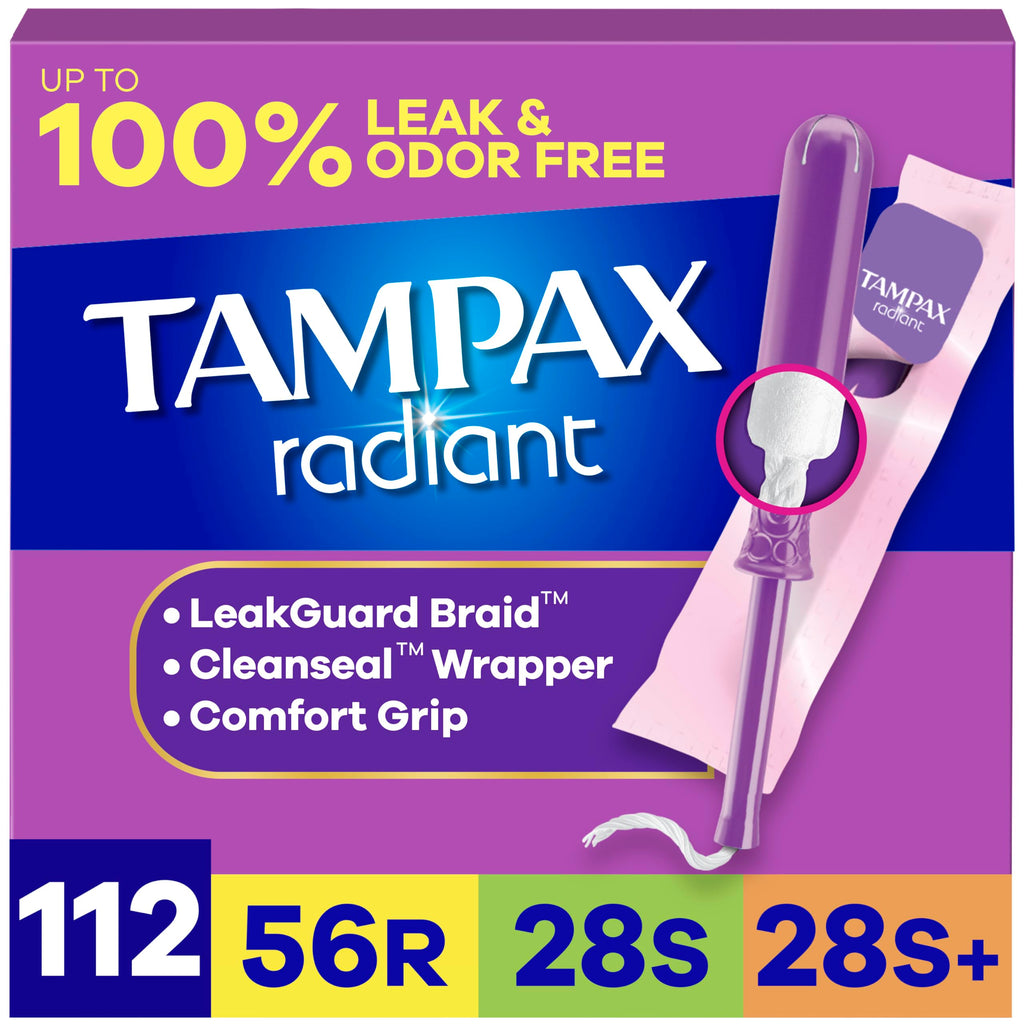 Tampax Radiant Tampons Unscented | LeakGuard Braid

